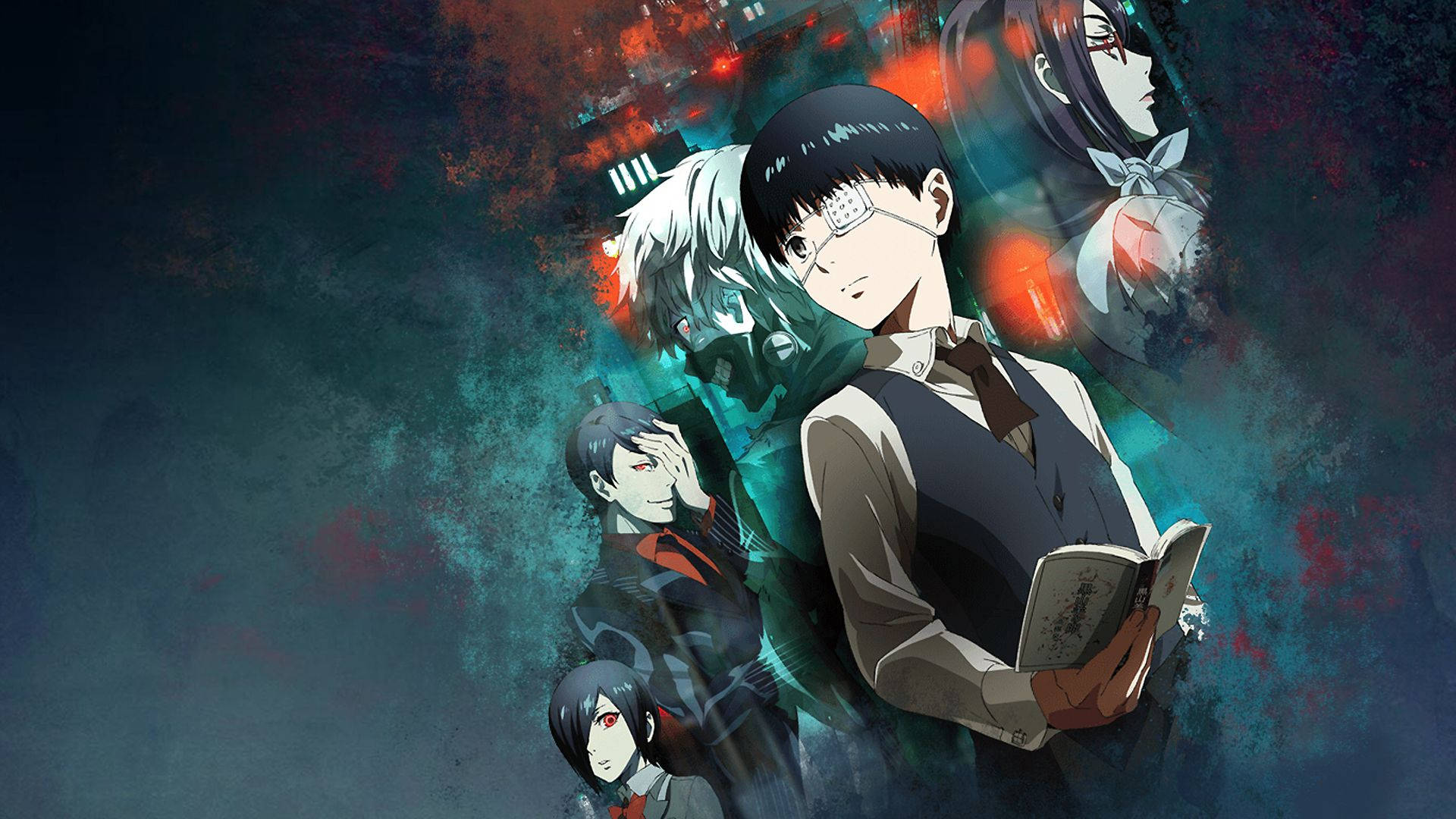 Tokyo Ghoul -hahmot koulupuvussa Taustakuvat