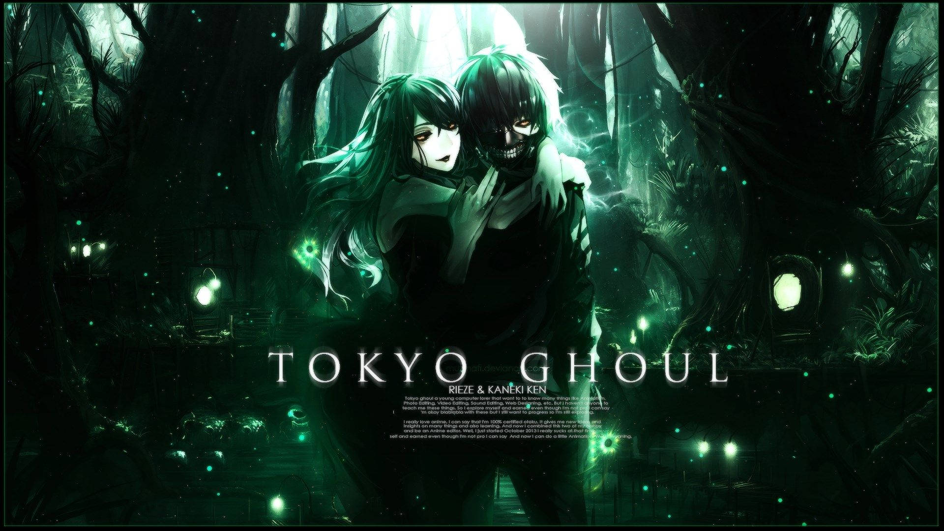 Tokyo Ghoul -hahmot Ken ja Touka Taustakuvat