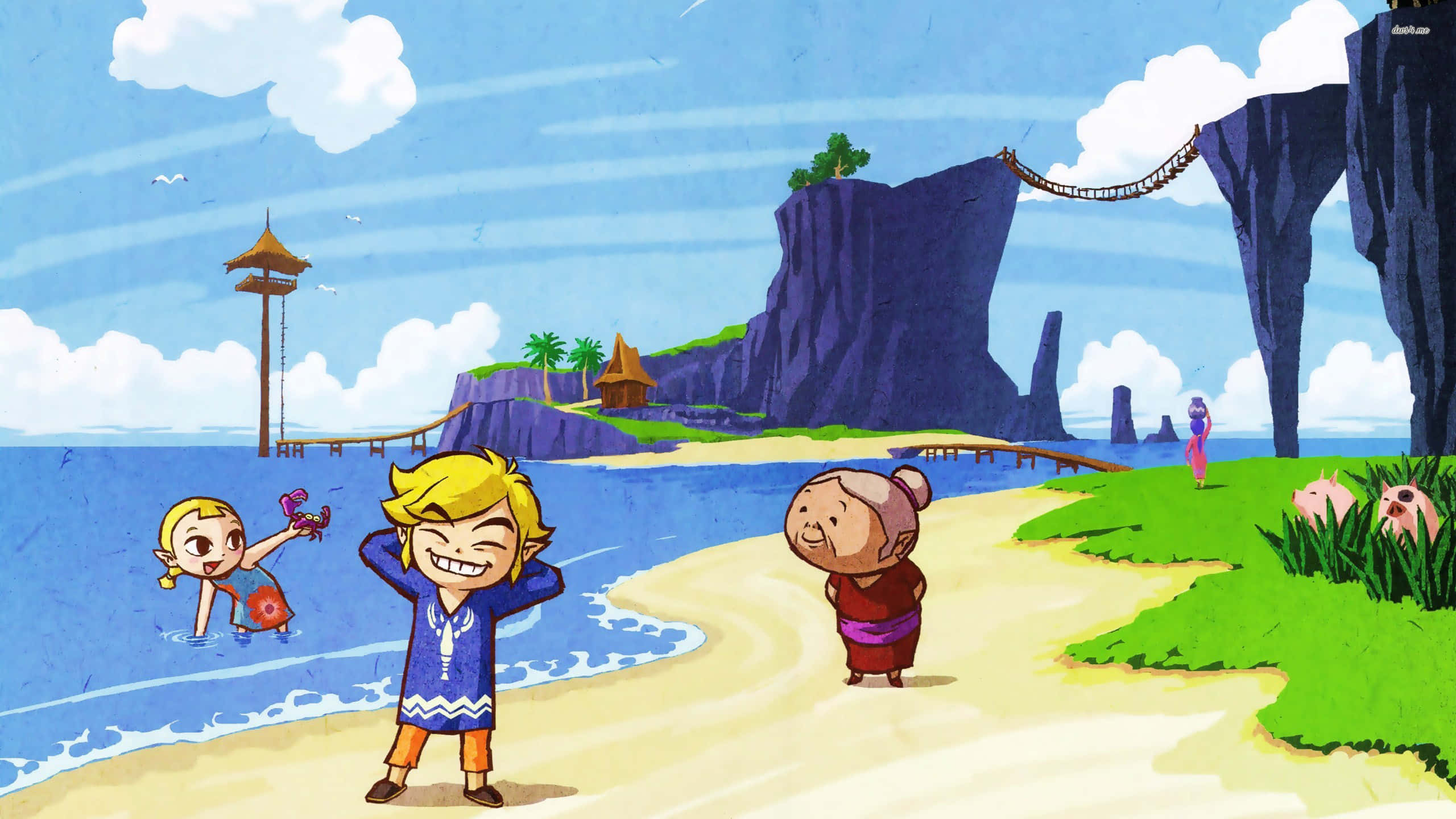 Toon Link rannalla Taustakuvat