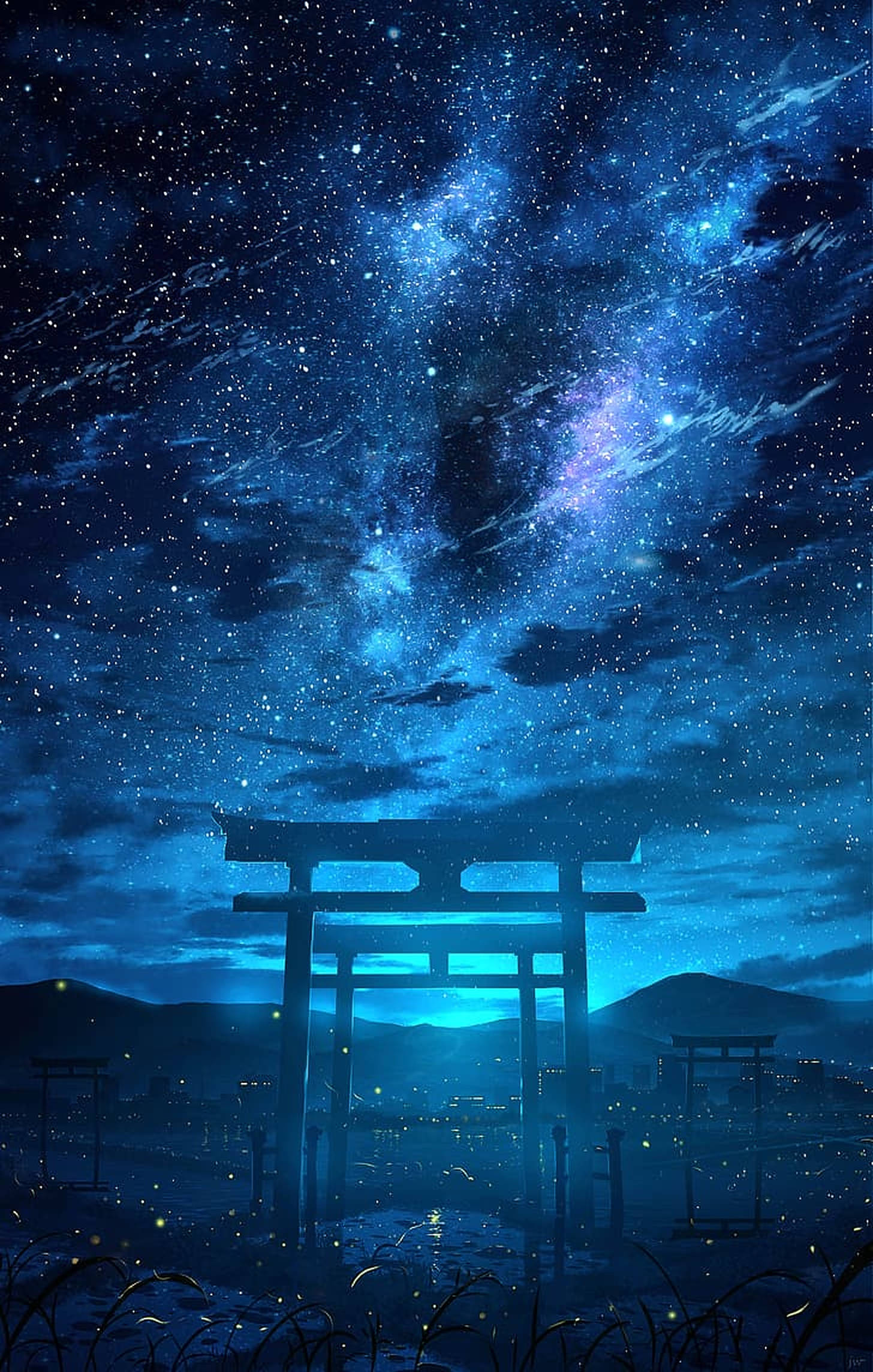 Torii-portit galaksia vasten Taustakuvat