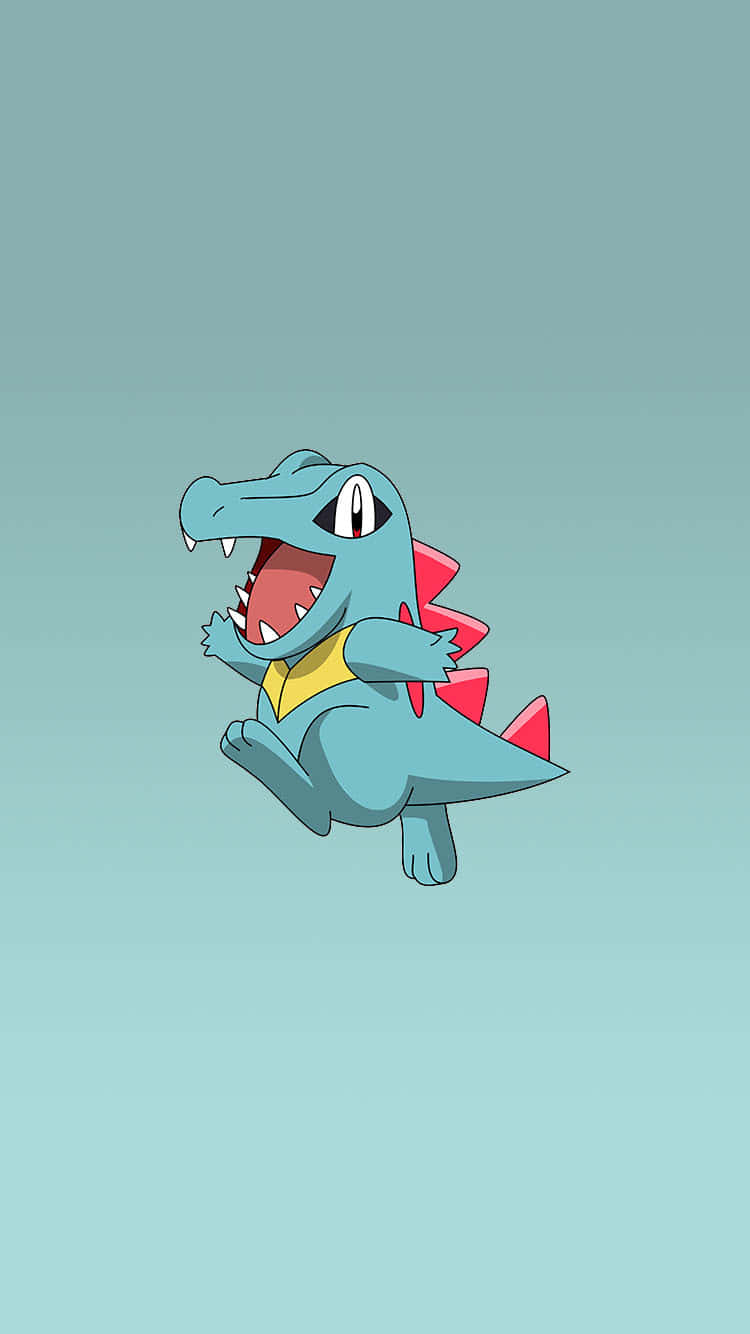 Totodile teal-liukuväritaustalla Taustakuvat