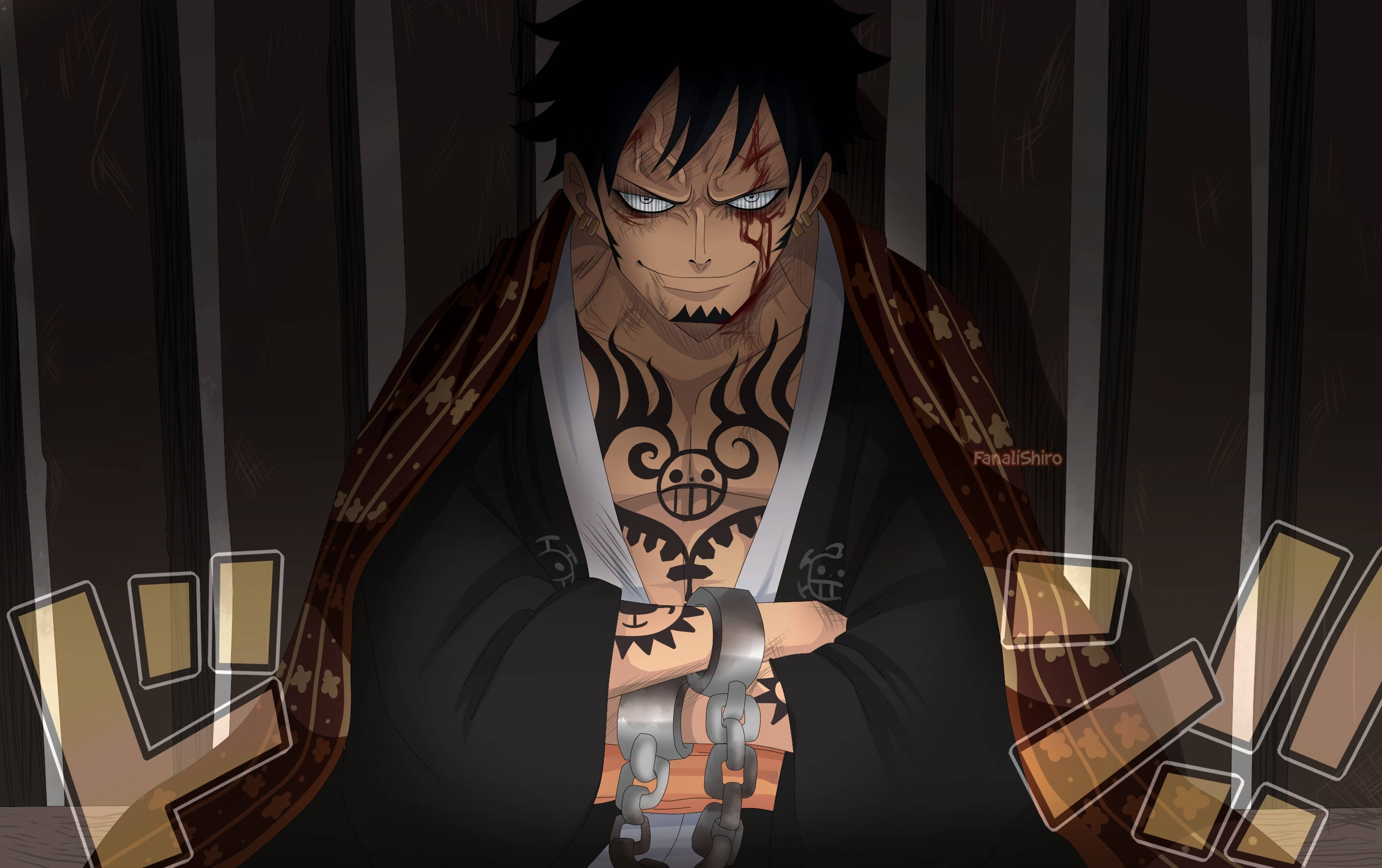 Trafalgar-taideteos One Piece -työpöytä Taustakuvat