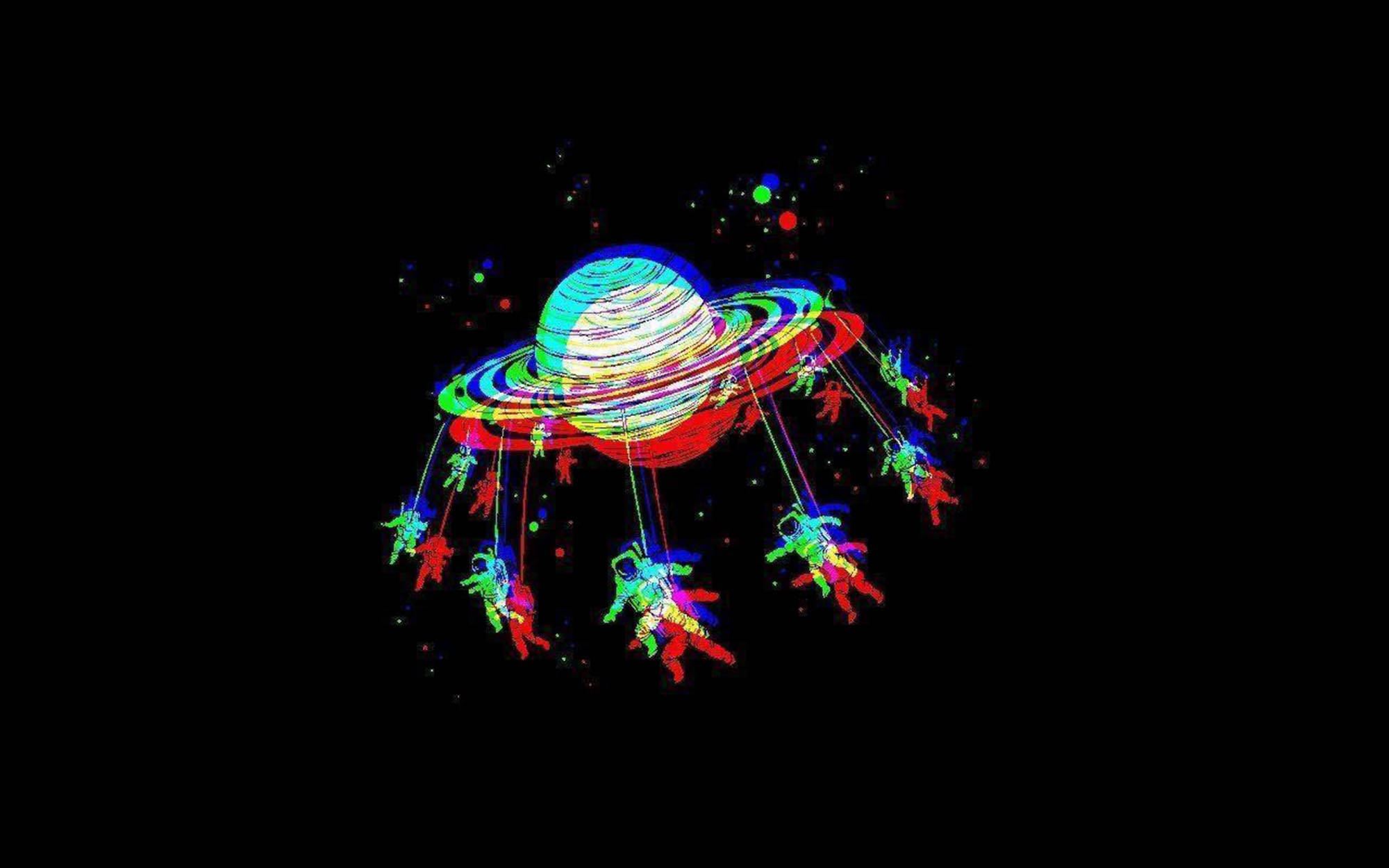 Trippimäinen tumma estetiikka astronautit Taustakuvat