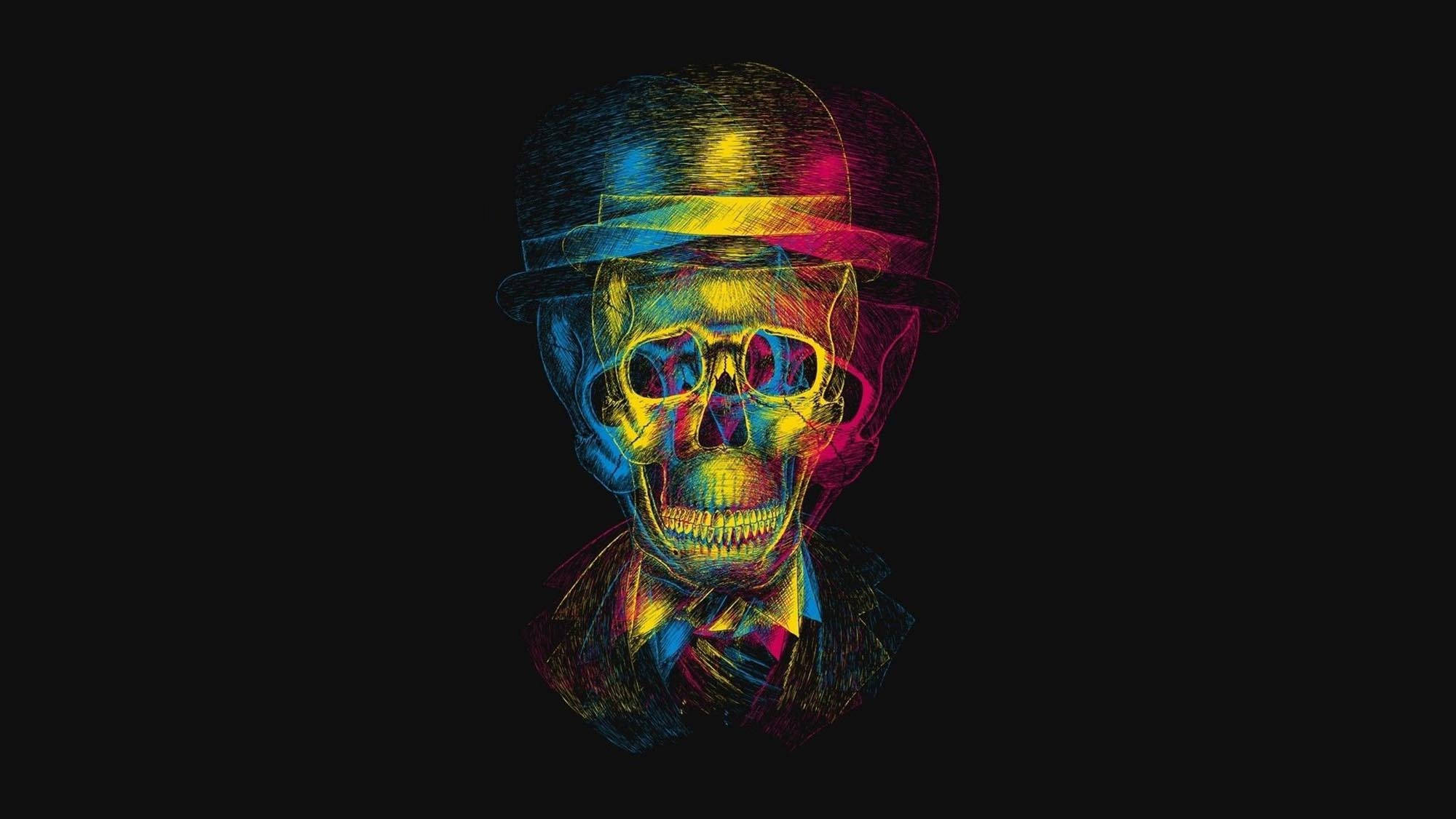 Trippy tumma esteettinen kallo Taustakuvat