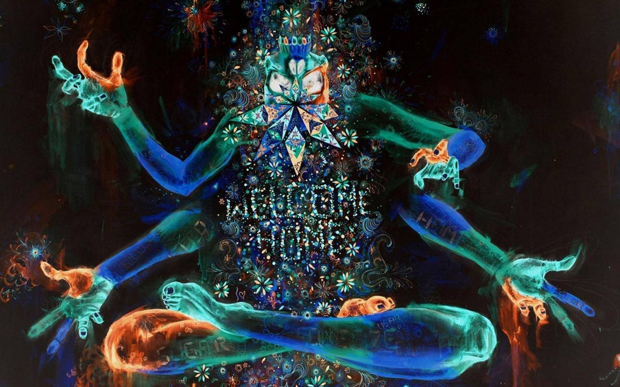 Trippy tumma esteettinen Shiva-mantra Taustakuvat