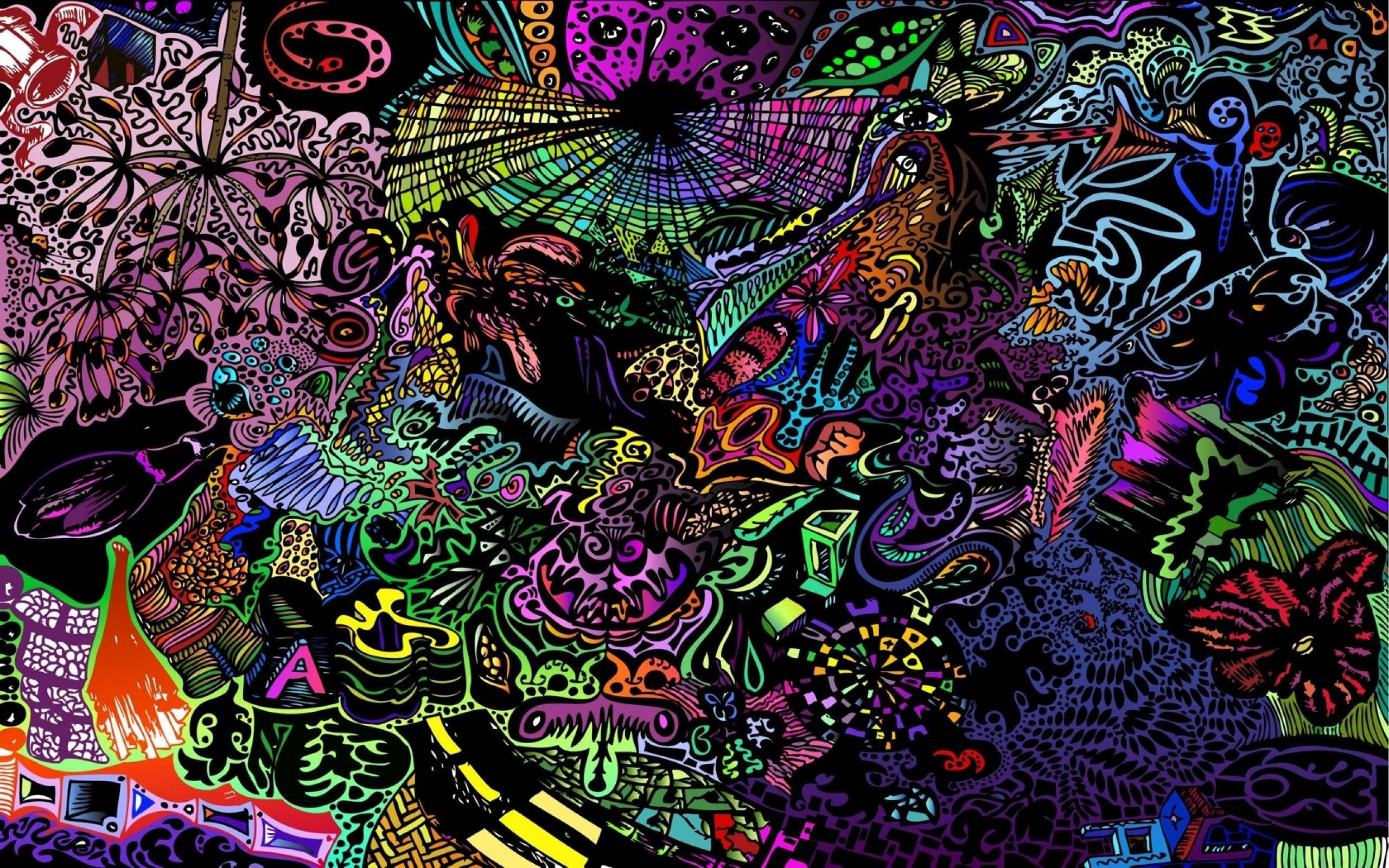 Trippy tumma esteettinen doodle Taustakuvat