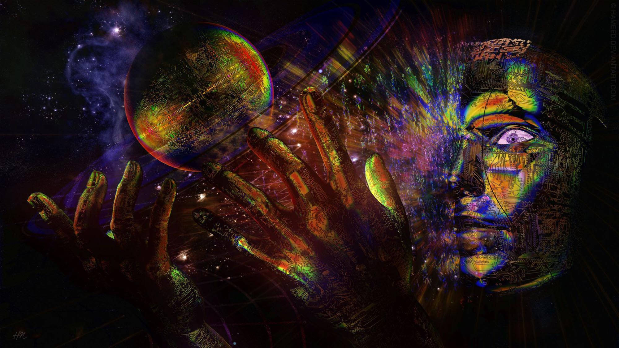 Trippy tumman estetiikan universumitaide Taustakuvat