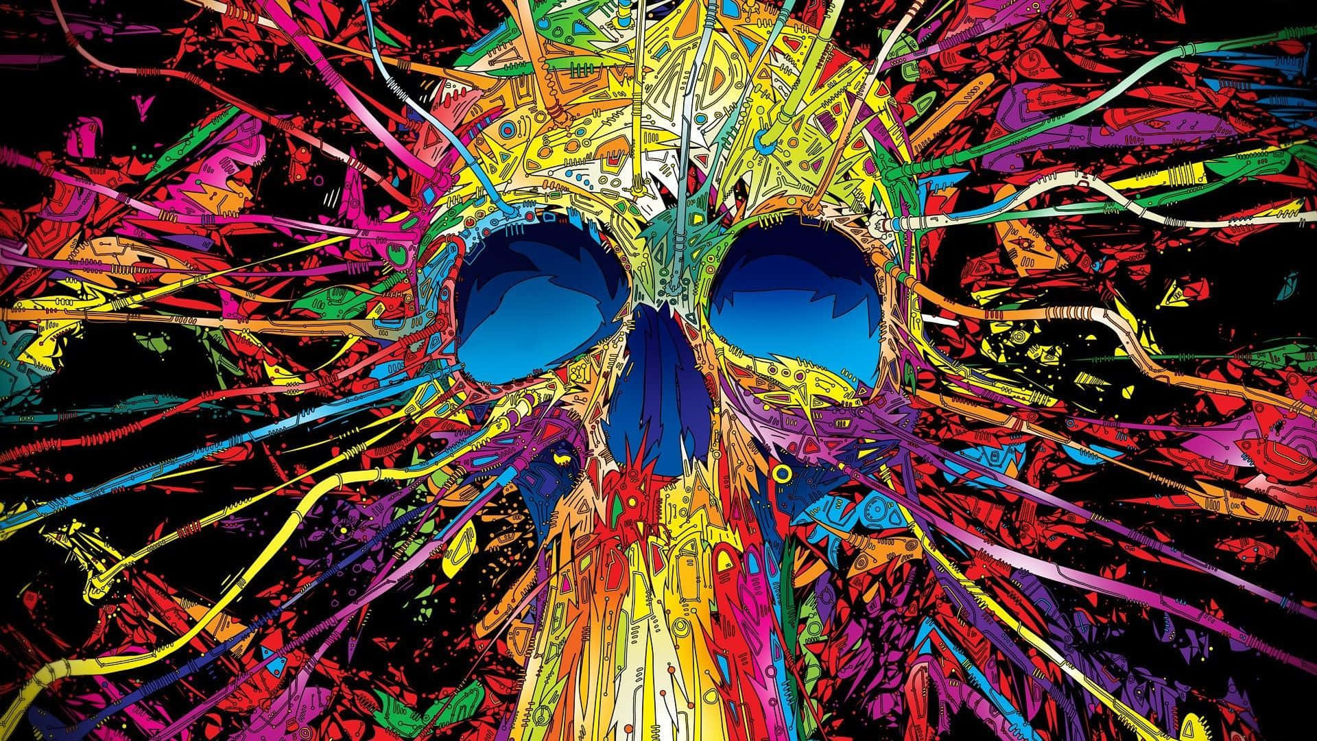 Trippy-työpöydän pääkallo Taustakuvat