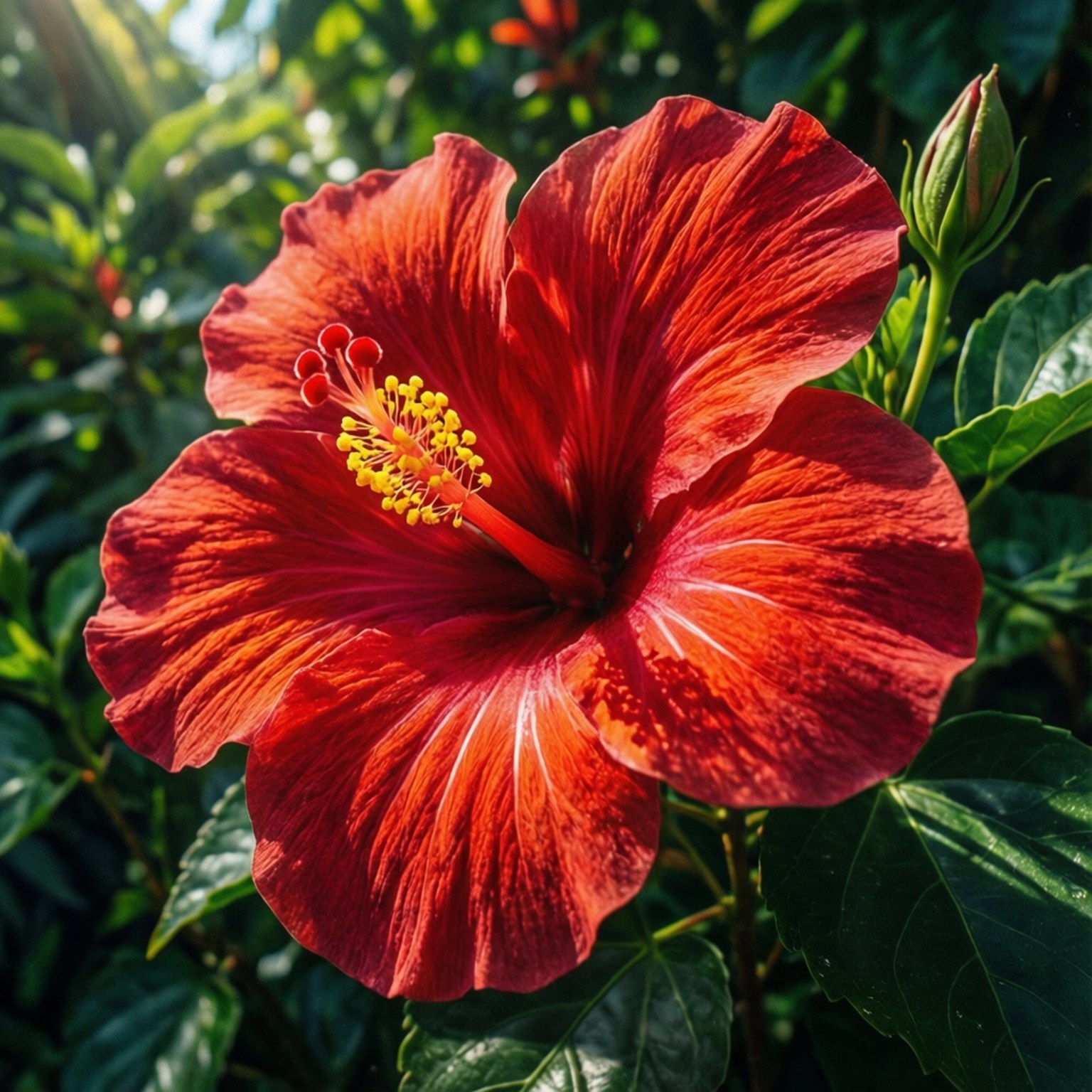 Trooppinen punainen hibiskus Taustakuvat