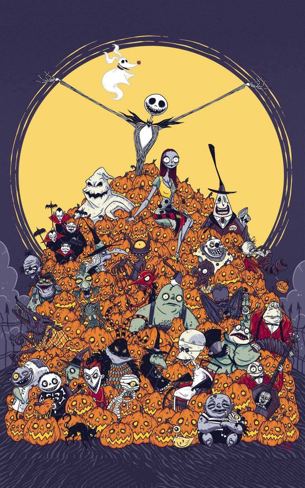 Tsekkaa tämä juhlava Nightmare Before Christmas -puhelin! Taustakuvat