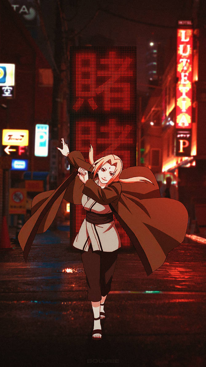 Tsunade japanilaisella kaupunkikadulla Taustakuvat