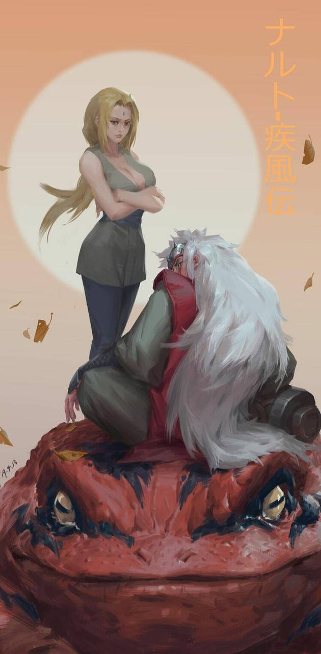Tsunade, Jiraiya ja Gamabunta Taustakuvat