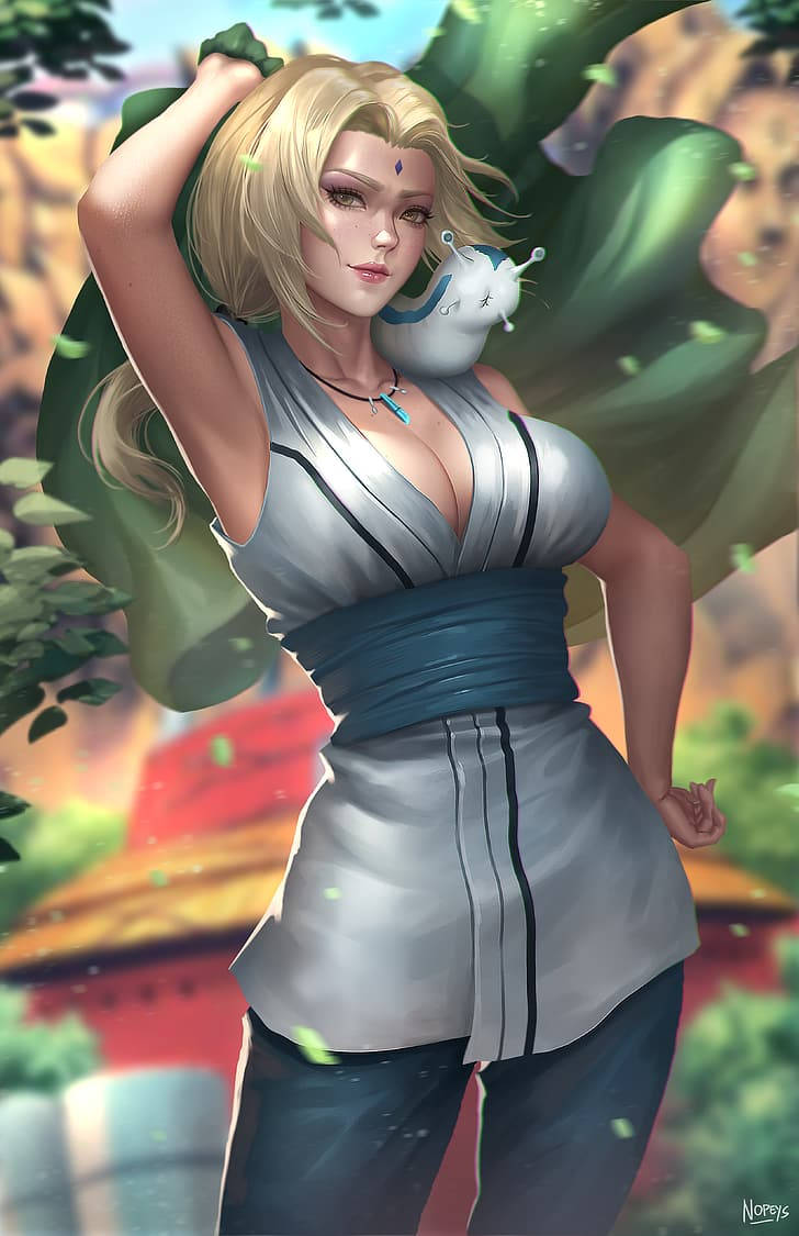 Tsunade poseeraa ulkona Katsuyun kanssa Taustakuvat