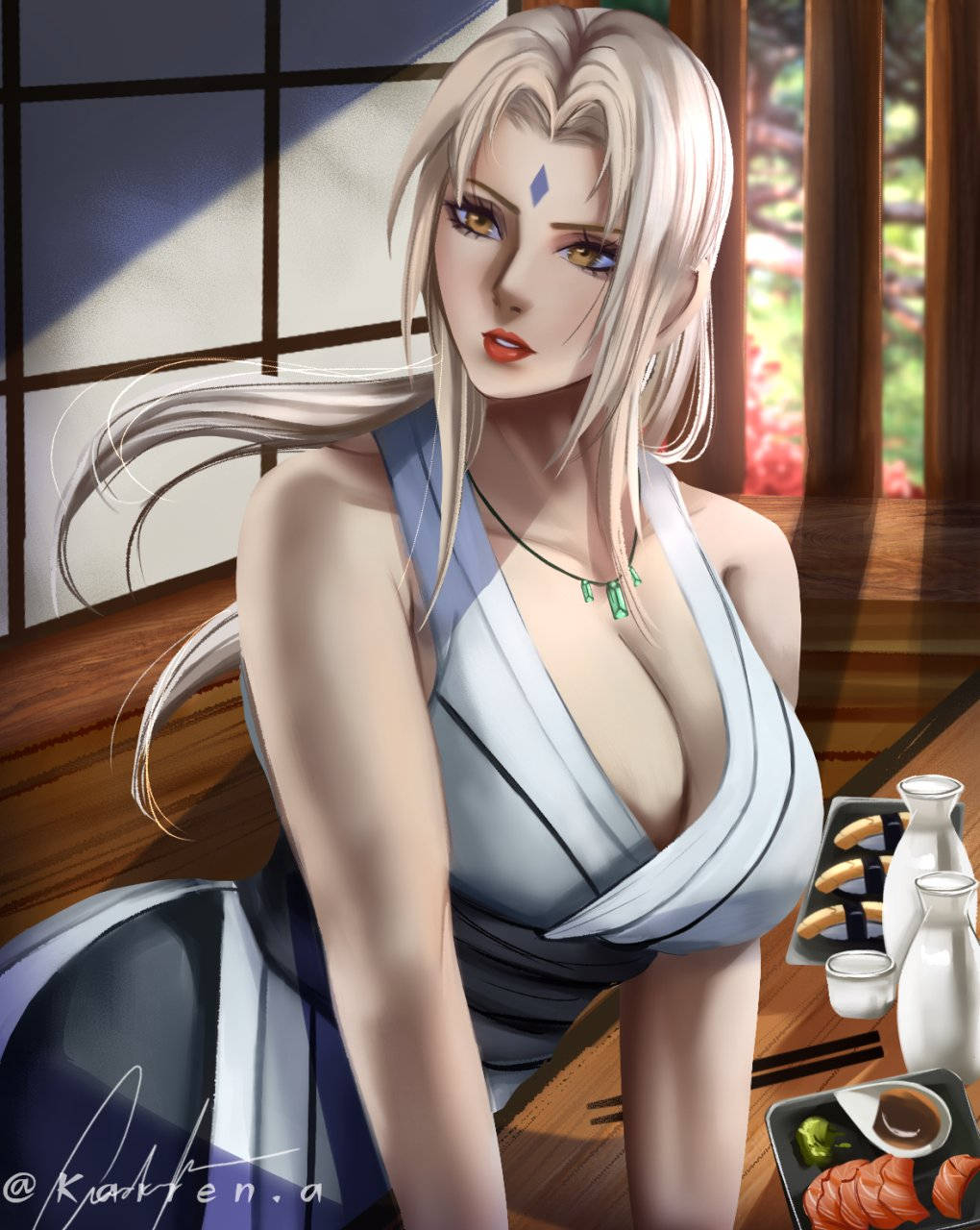 Tsunade syö sushia Taustakuvat