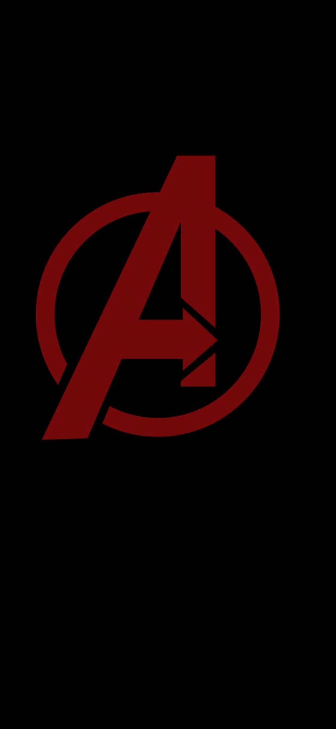 Tumma minimalistinen iPhone XS Avengers -logotaustakuva Taustakuvat