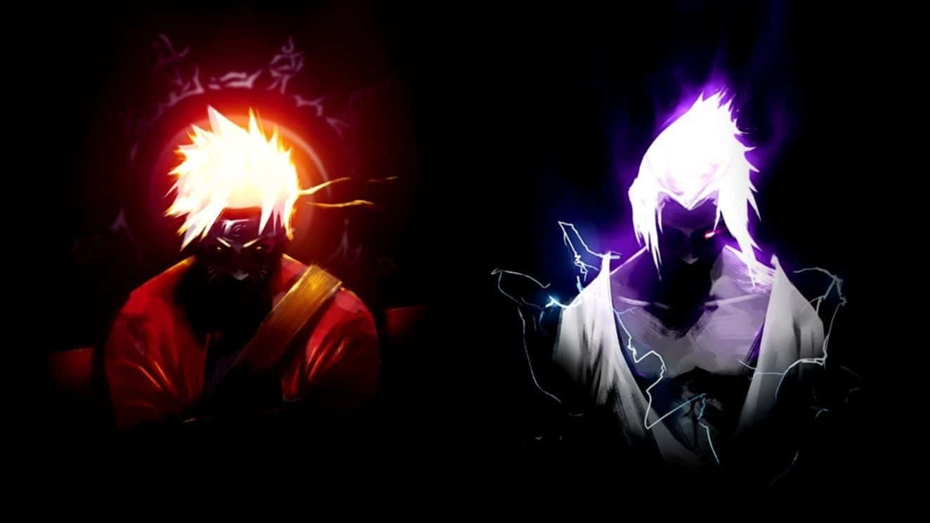 Tumma Sasuke ja Naruto Neon Digitaalitaide Taustakuvat