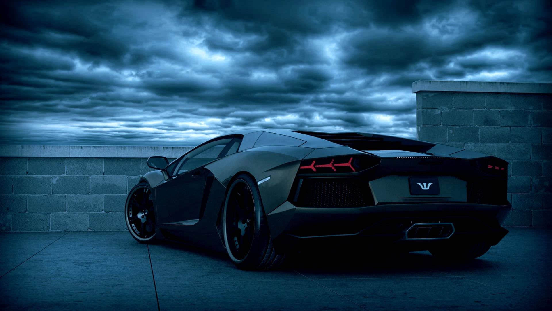 Tumman sininen musta Lamborghini Taustakuvat