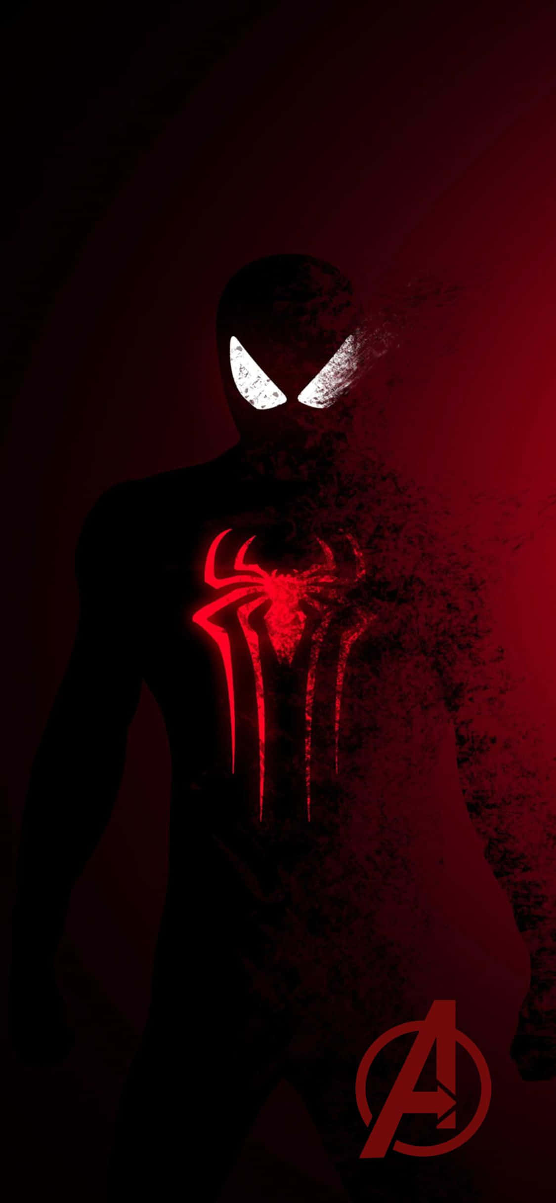 Tummanpunainen iPhone XS Avengers Tausta Spider-man Taustakuvat