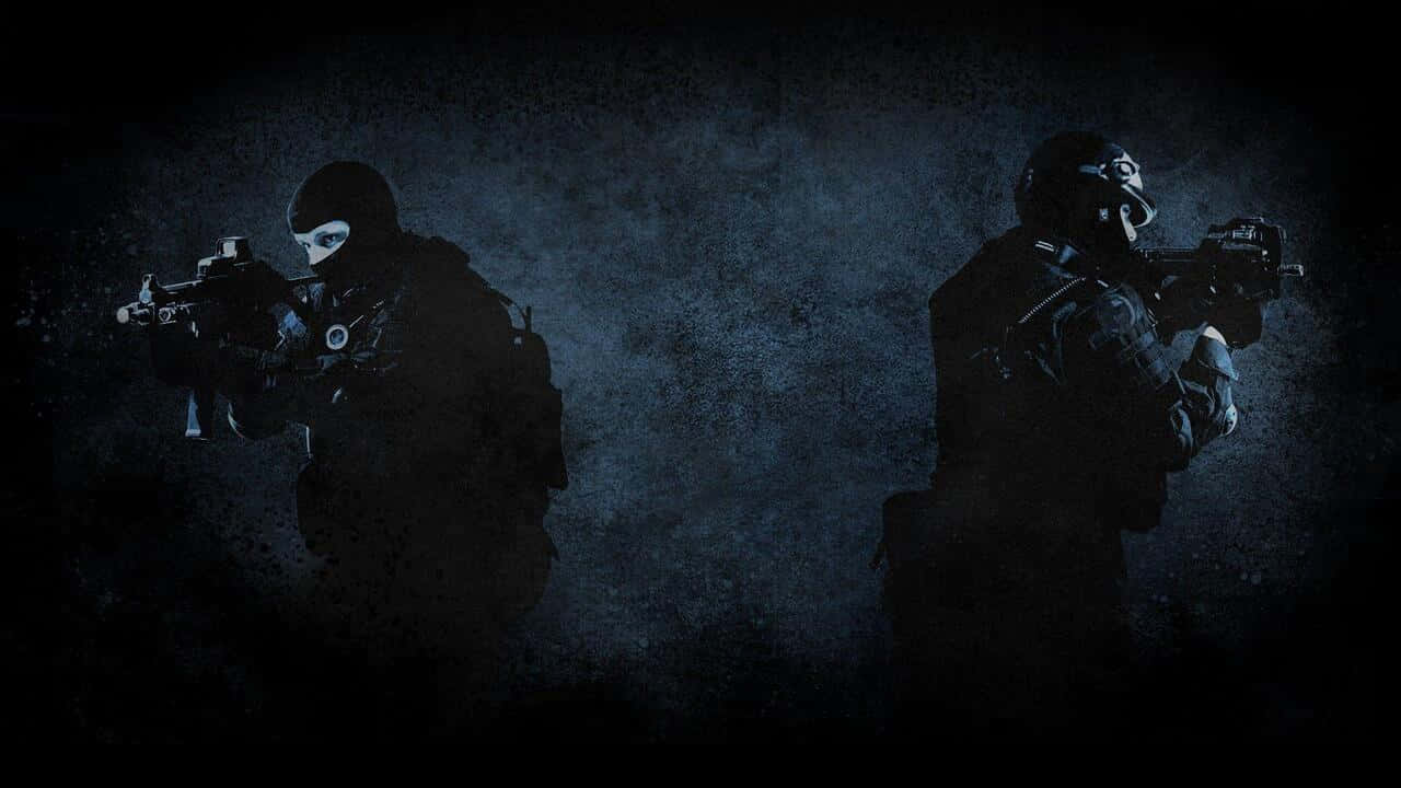 Tummansininen terroristi ja terrorismin vastainen taistelija 720p Counter-Strike Global Offensive -taustakuva Taustakuvat