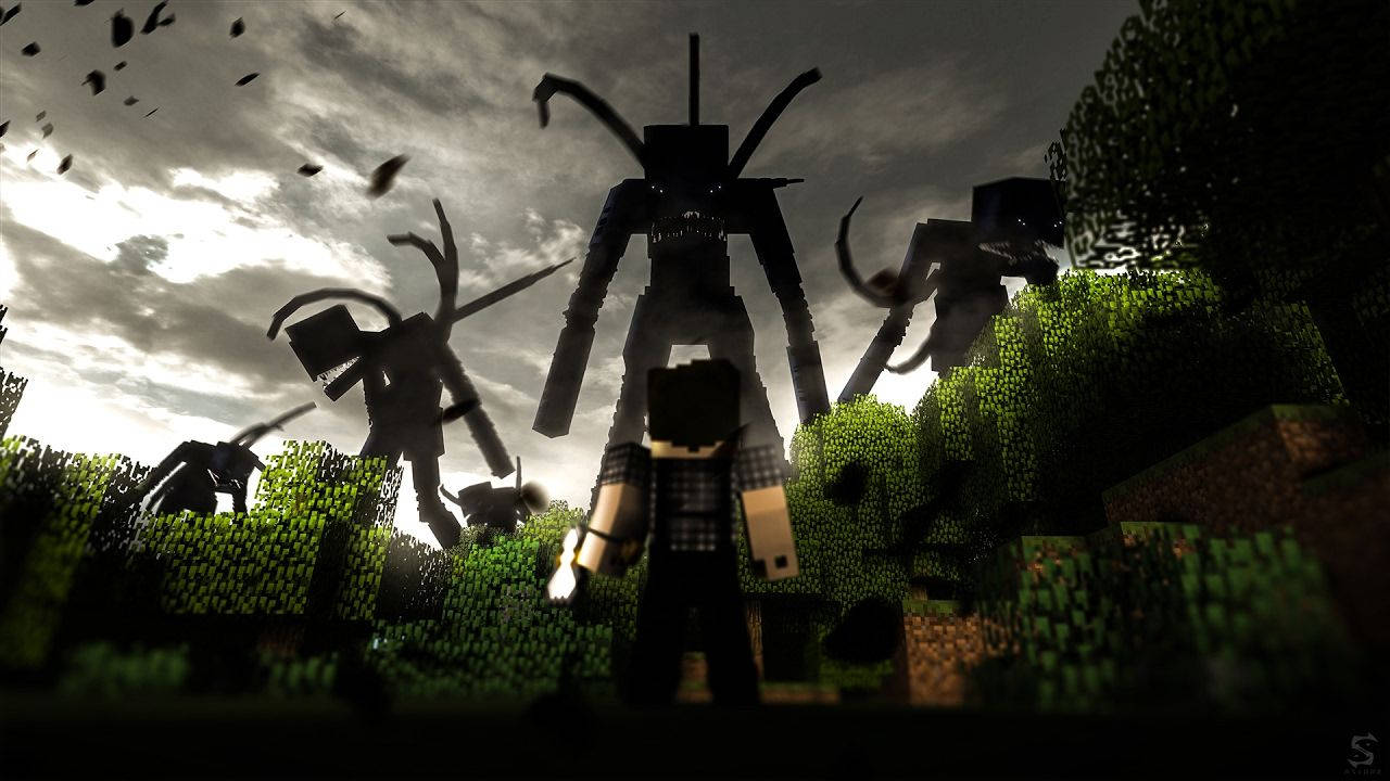 Minecraft turmeltuneet orjat ryöstöhyökkäys HD taustakuva