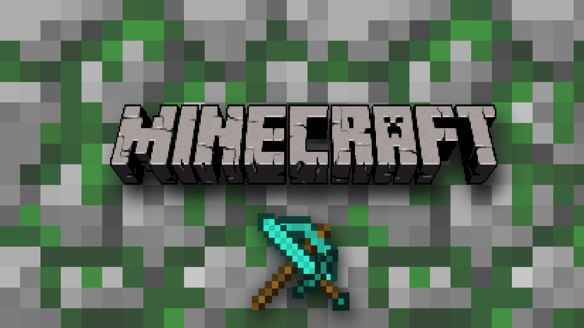 Minecraft teksti logo ja miekka hakku taustakuva
