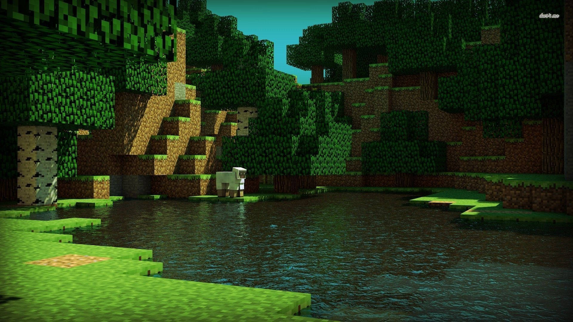 Minecraft HD maisema vihreä luonto taustakuva