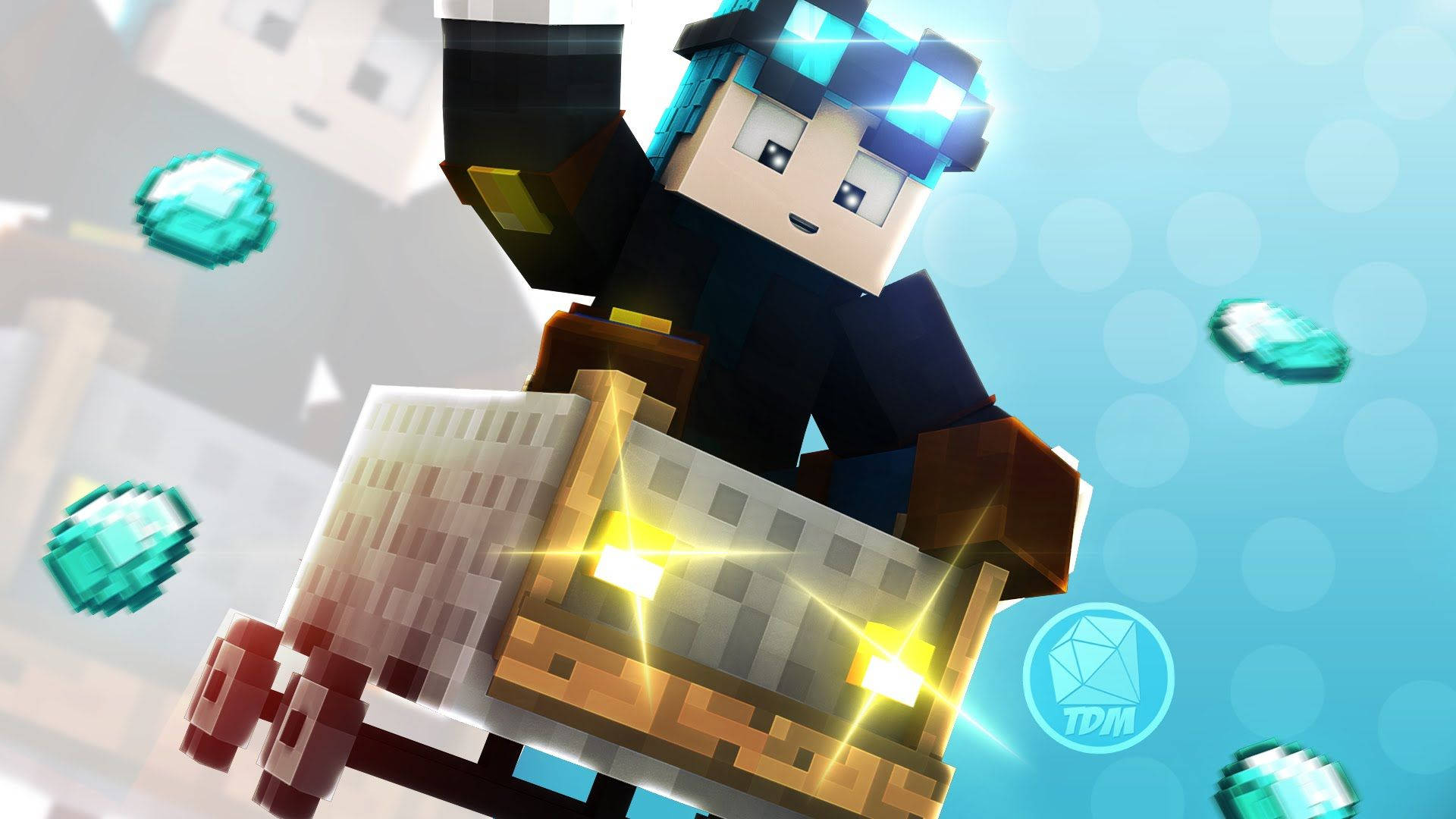 Minecraft Speedart kaivosvaunu taustakuva