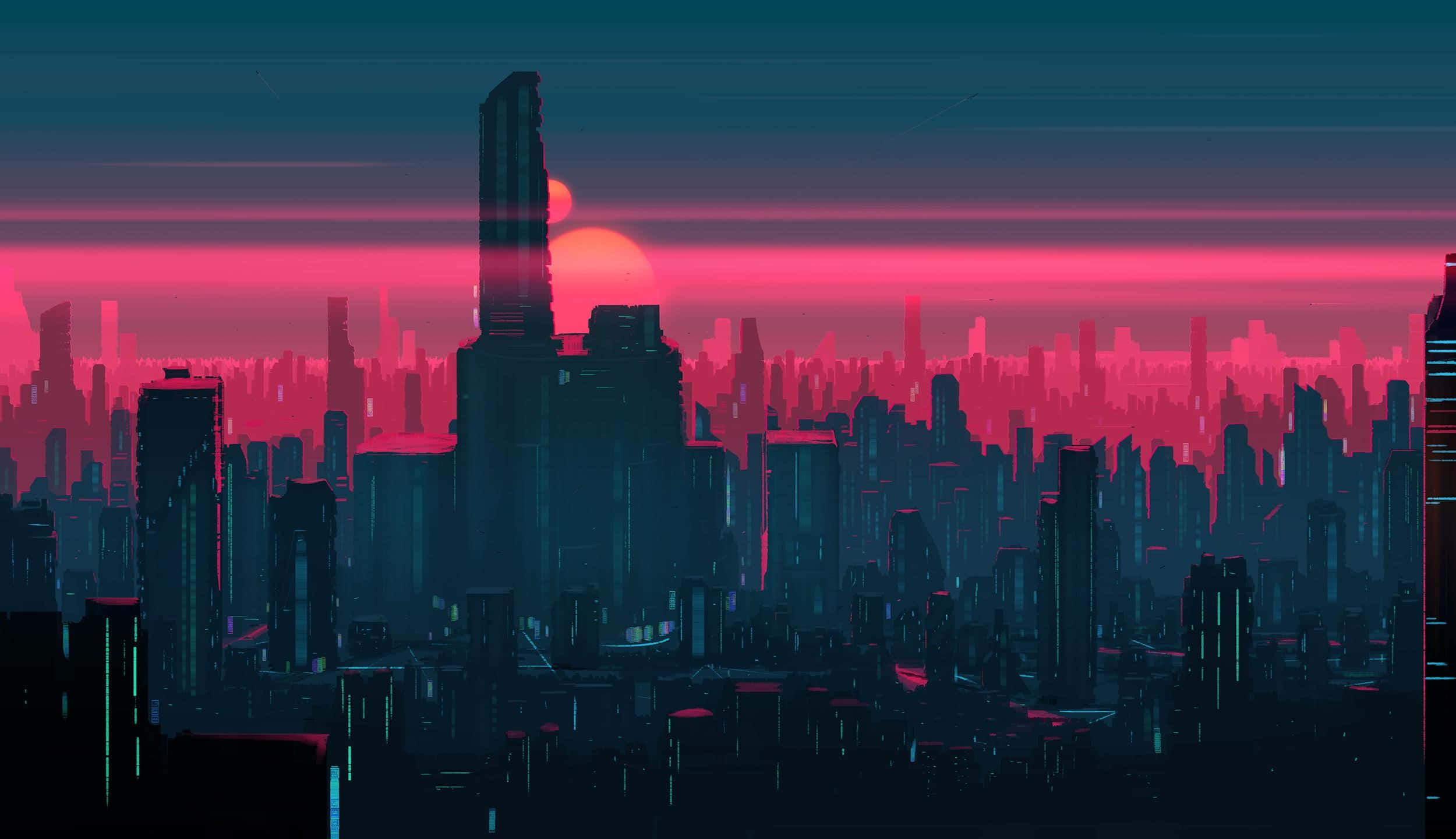 Tutustu Neon Cityn eloisiin väreihin. Taustakuvat