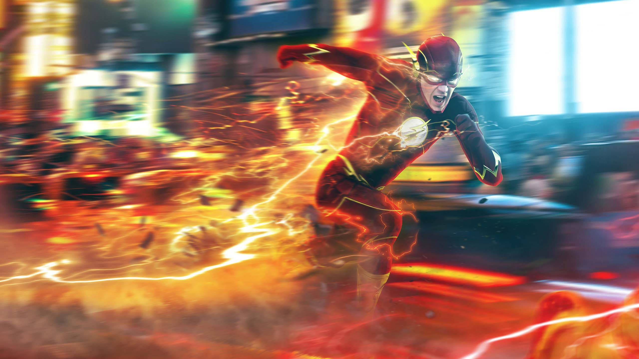 TV 4K The Flash Oranssi Esteettinen Speed Force Taustakuvat