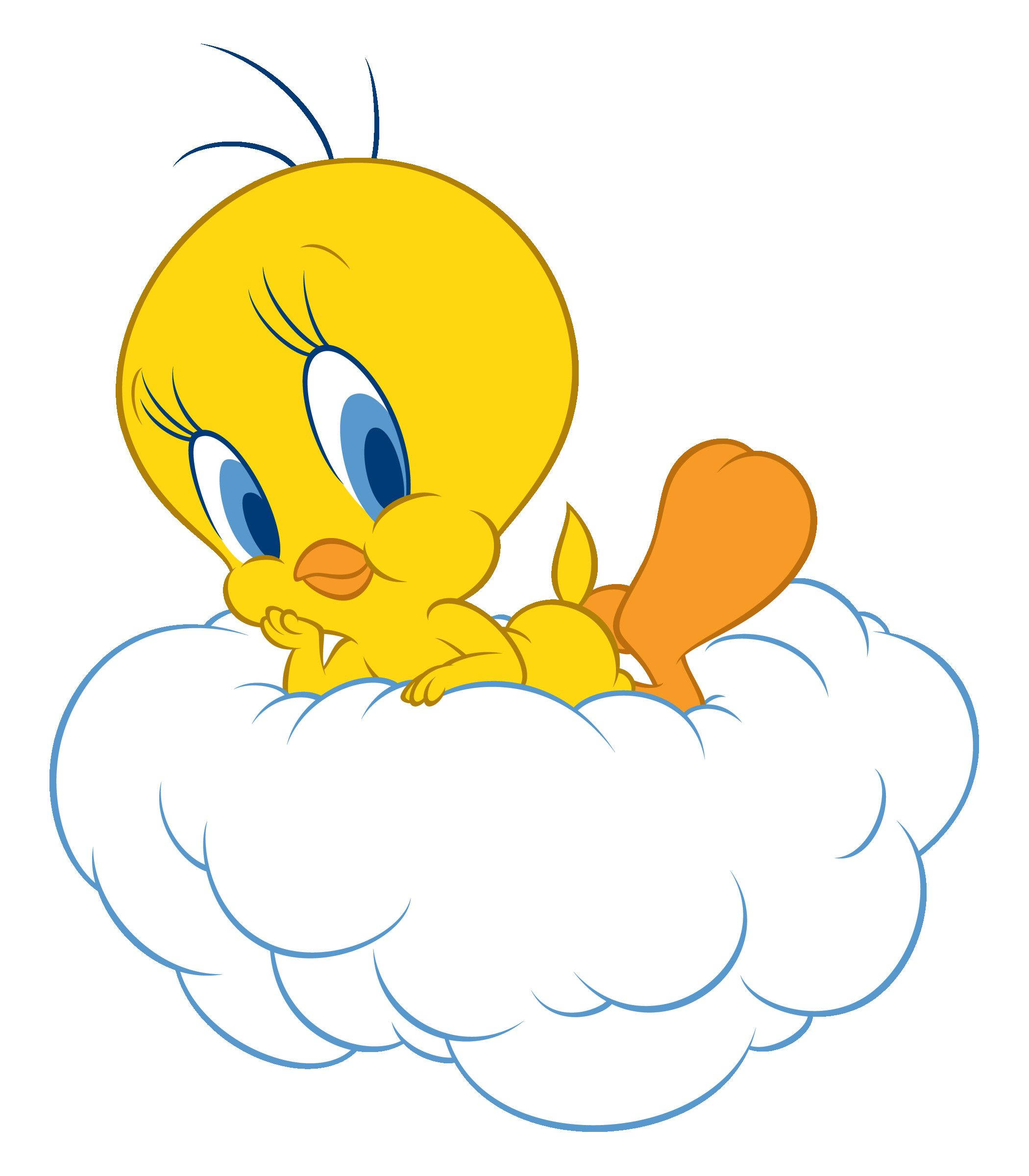 Tweety poseeraa valkoisella pilvellä Taustakuvat