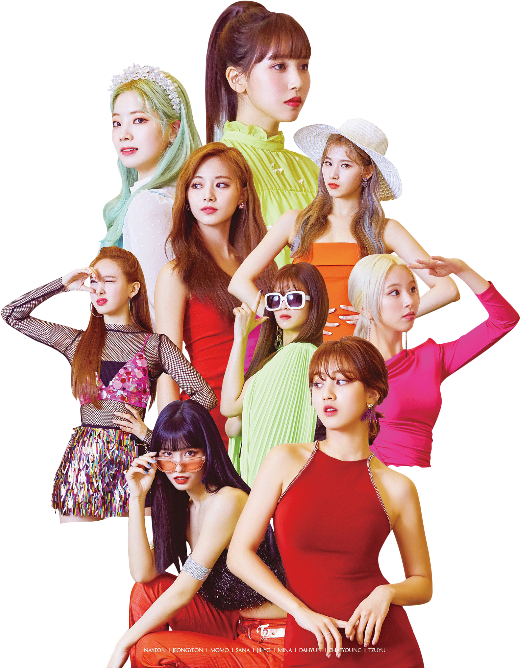 Twice-jäsenten värikäs muoti Taustakuvat