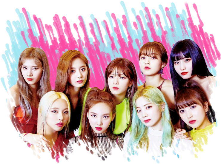 Twice-jäsenten värikäs tausta Taustakuvat
