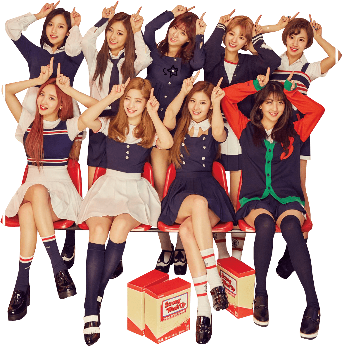 Twice Kpop-ryhmä koulupuku konsepti Taustakuvat