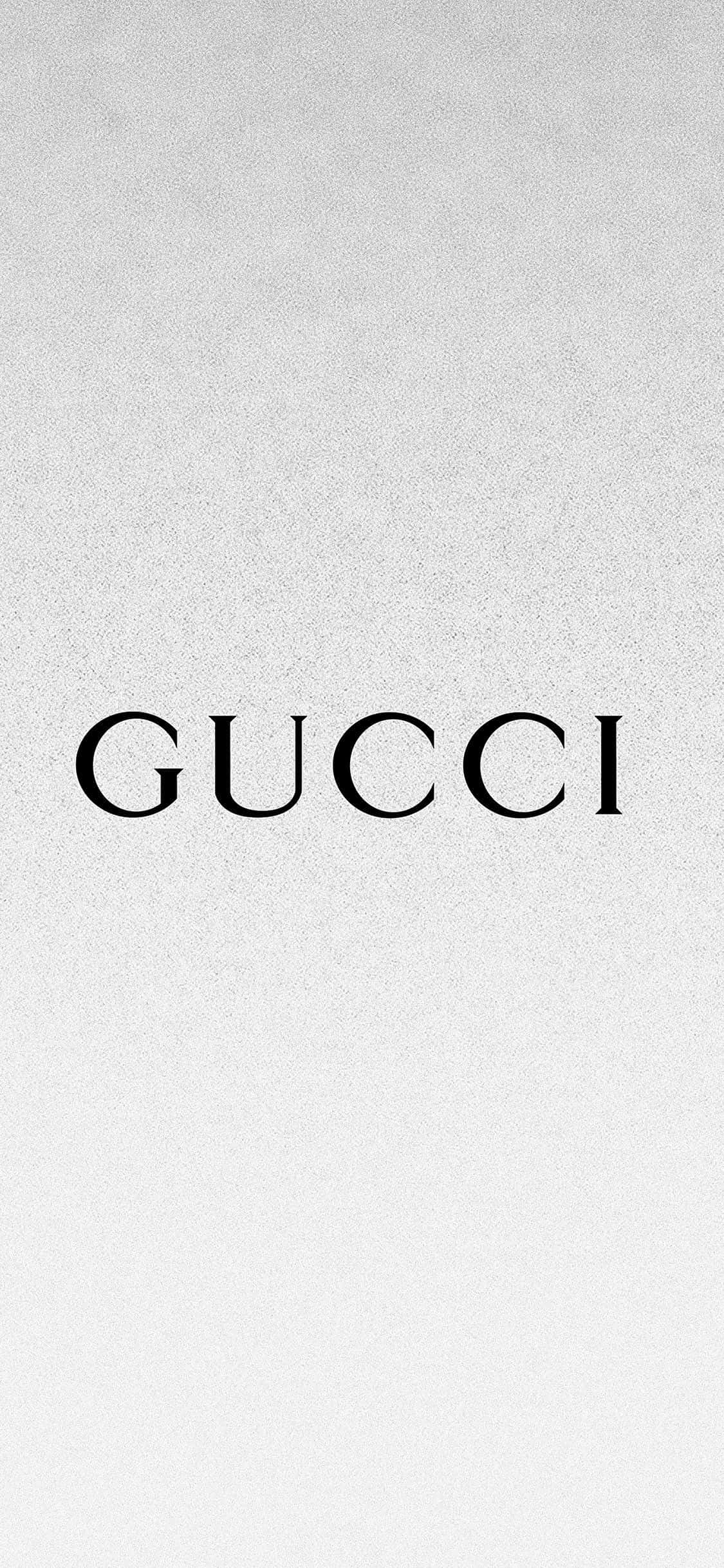 Tyylikäs hopeanvalkoinen Gucci-tekstitausta Taustakuvat