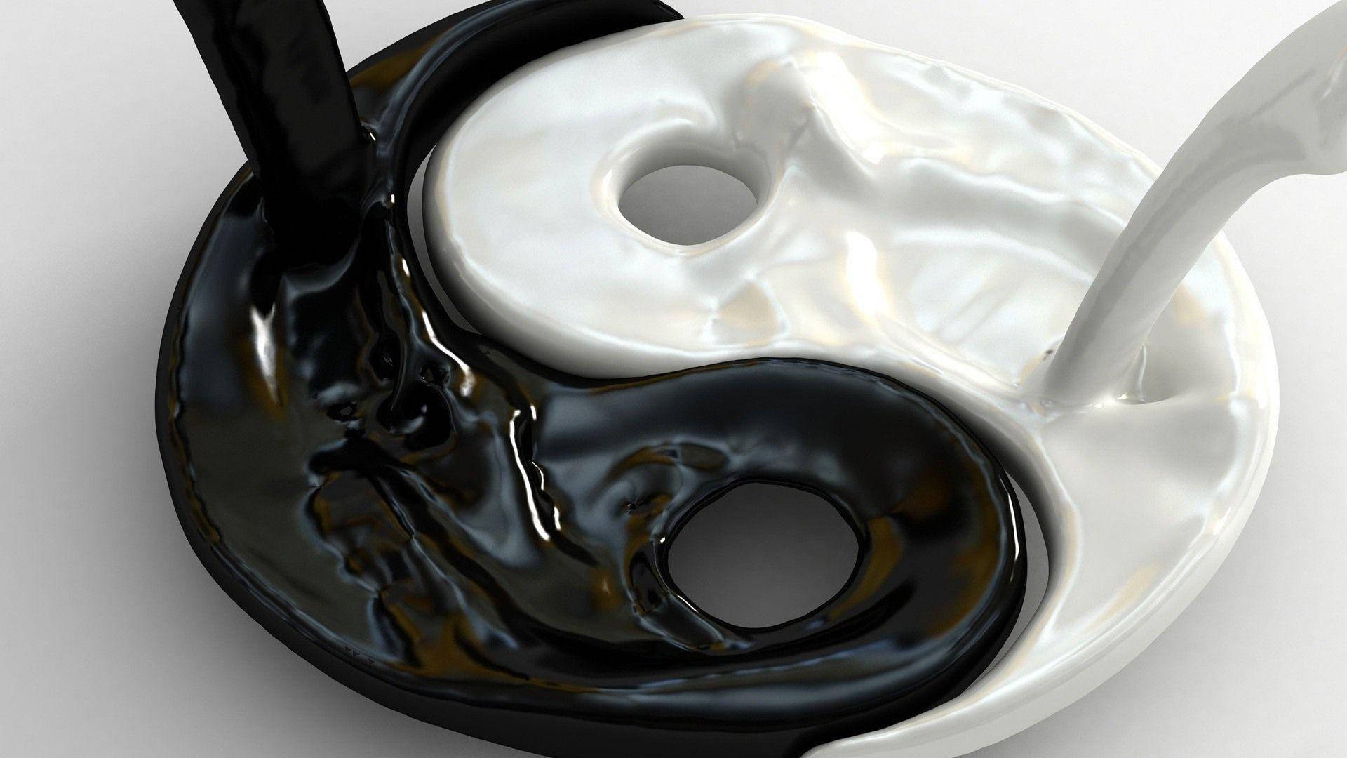Tyylikäs mustavalkoinen Yin Yang Taustakuvat