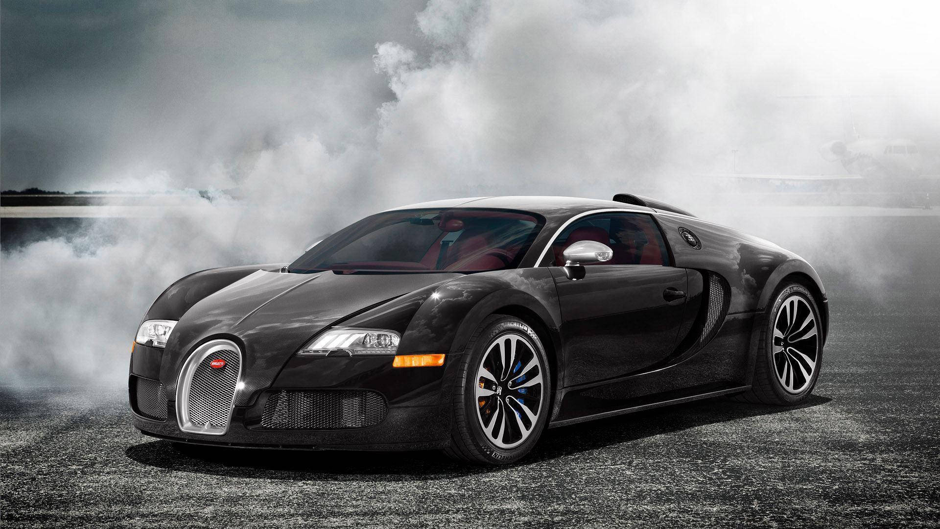 Tyylikäs urheiluauto musta Veyron Taustakuvat