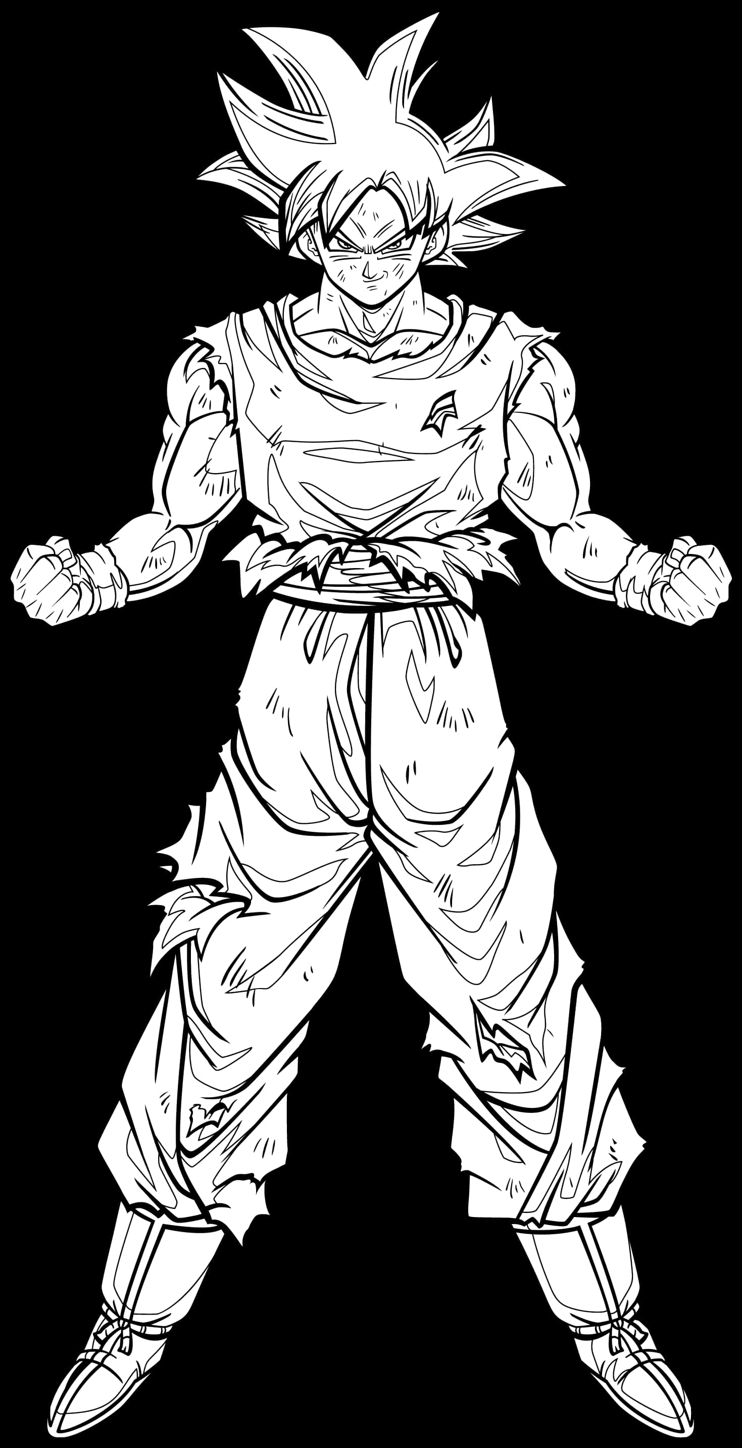 Ultra Instinct Goku viivapiirros Taustakuvat