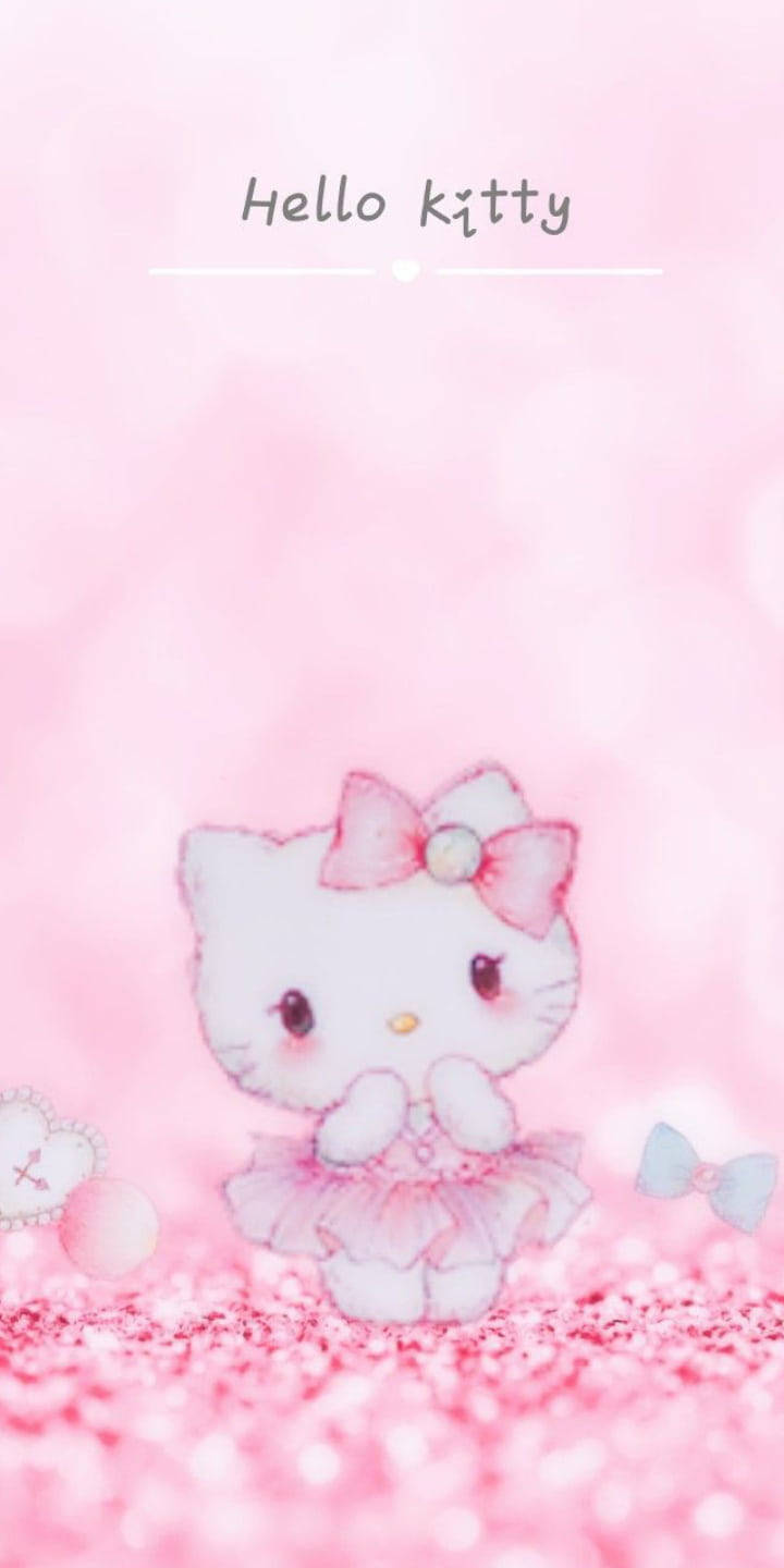 Unelmainen vaaleanpunainen Hello Kitty -sumuinen tausta Taustakuvat