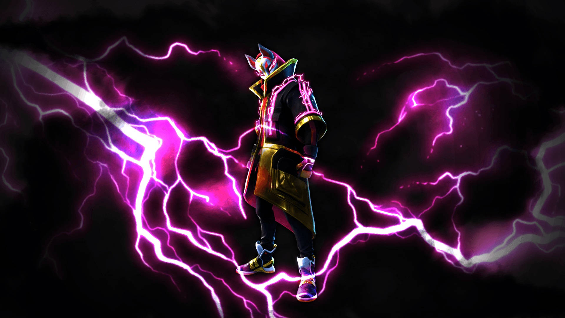 Upea Fortniten Drift-skini koristeltu vaaleanpunaisella salamalla Taustakuvat