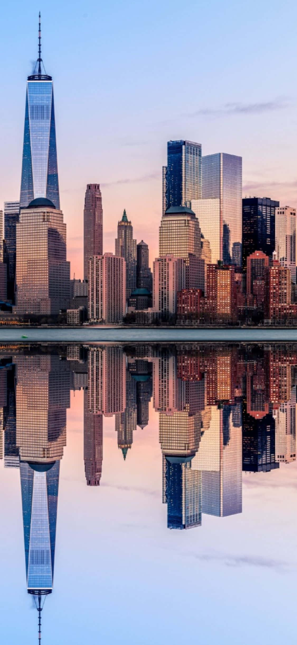 Upea näkymä New Yorkin horisonttiin iPhone X -taustakuvana Taustakuvat