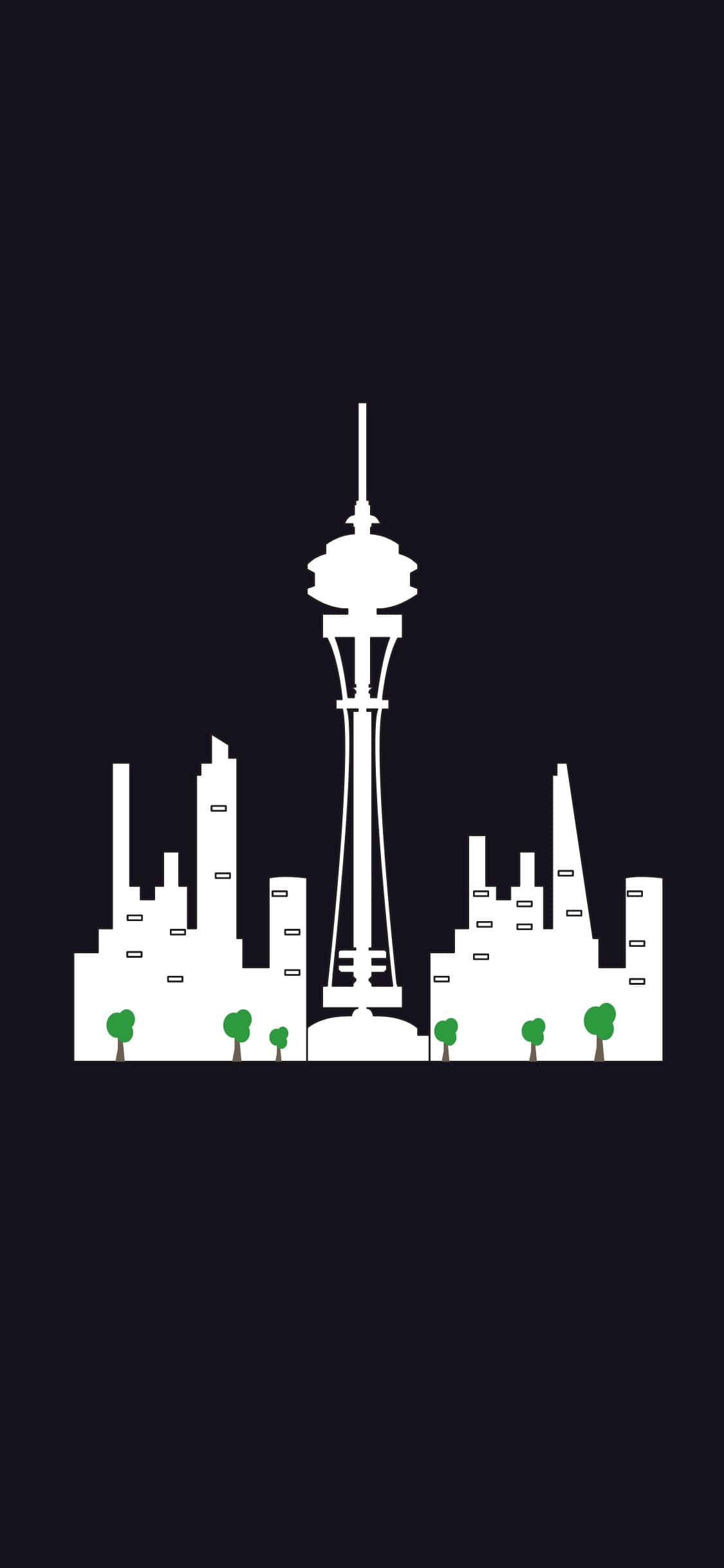 Upea Seattlen, Washingtonin horisontti iPhone X:n linssin läpi katsottuna. Taustakuvat