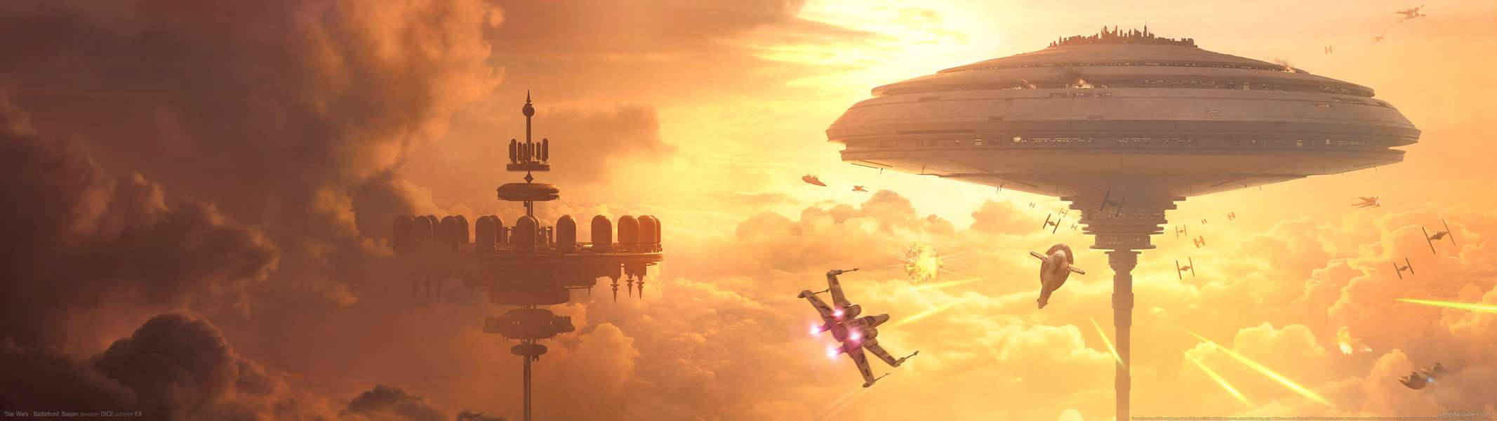 Upouistu Star Wars Battlefront Bespiniin kahdella näytöllä Taustakuvat
