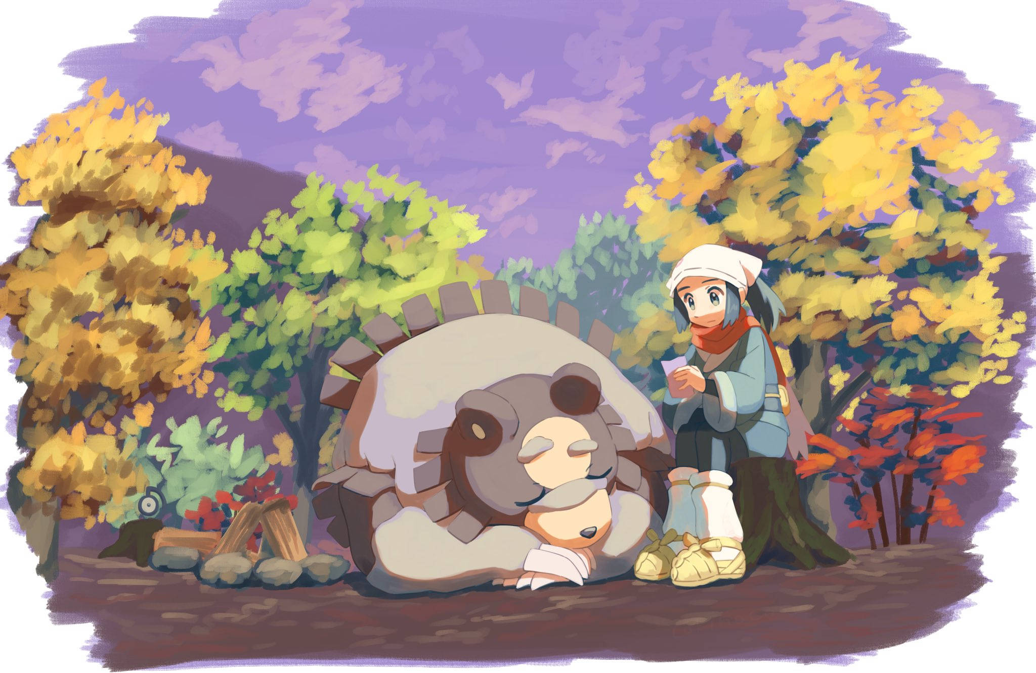 Ursaluna ja Akari Pokémon Legends Arceus Taustakuvat