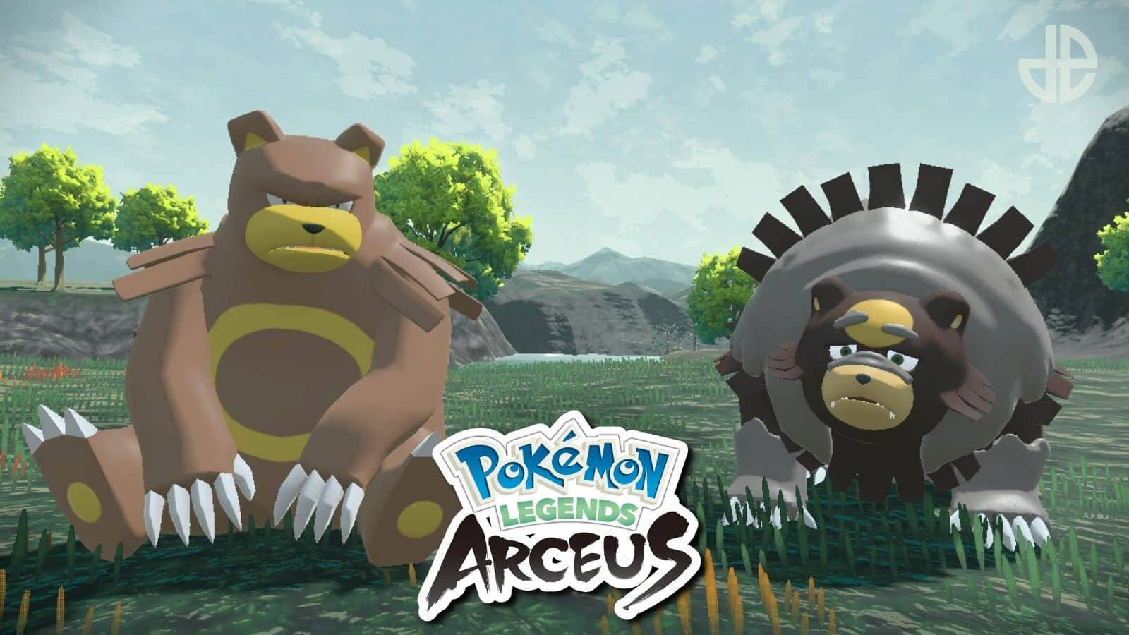 Ursaring ja Ursaluna Pokemon Legends: Arceus -kuvitus. Taustakuvat