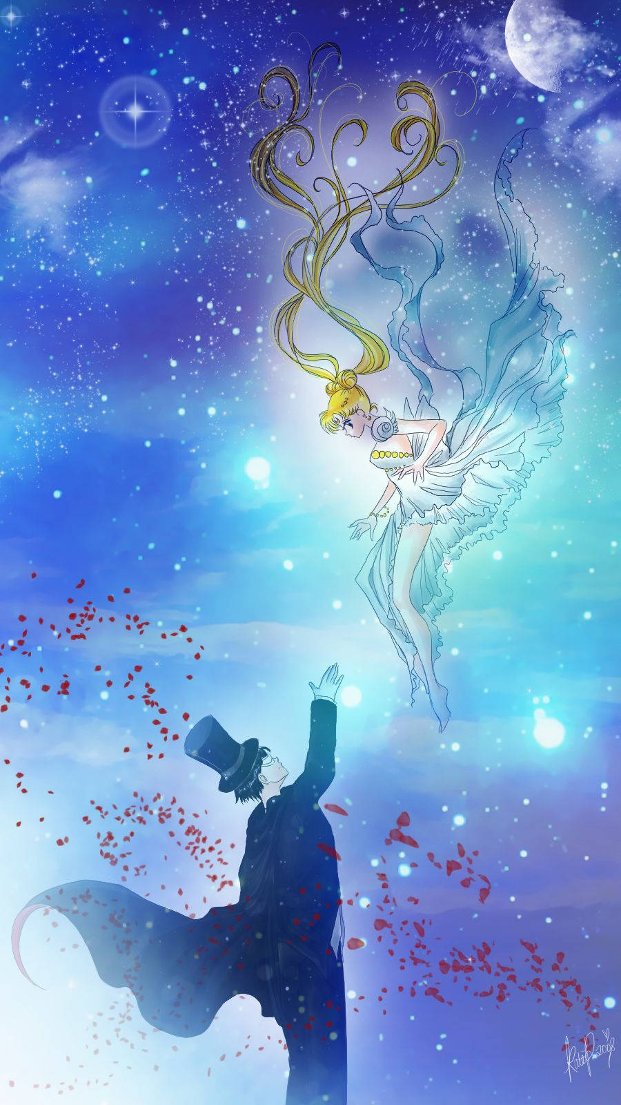 Usagi ja Tuxedo Mask Sailor Moon iPhone Taustakuvat