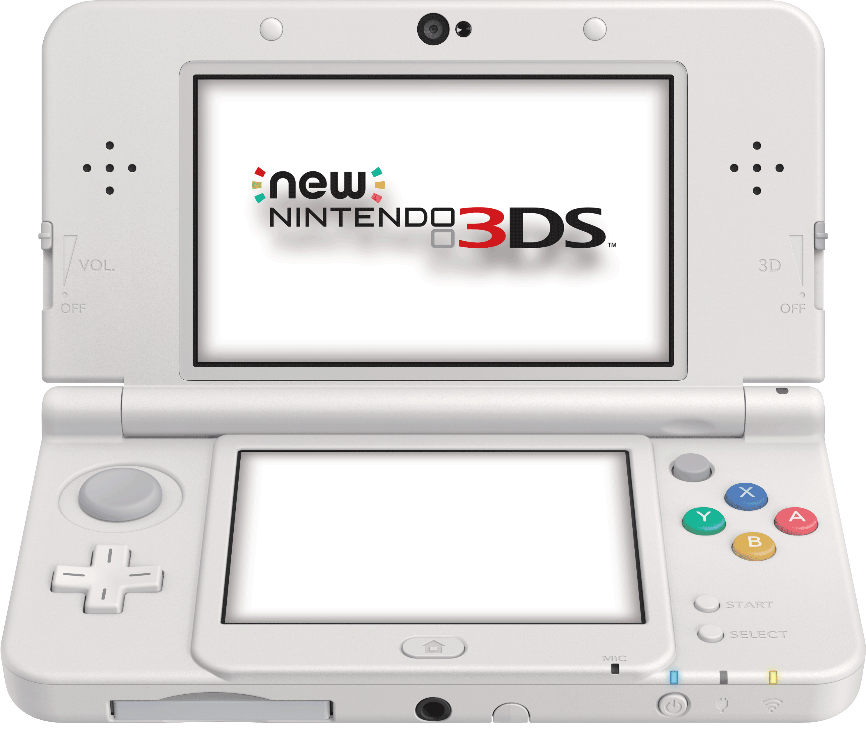 Uusi Nintendo3DS Valkoinen Auki Taustakuvat