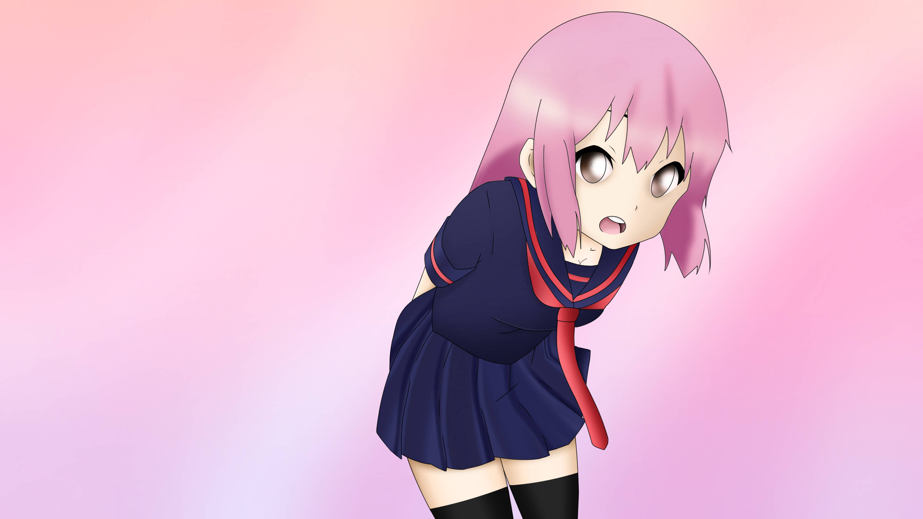 Vaaleanpunainen anime-estetiikka koulutyttö Taustakuvat