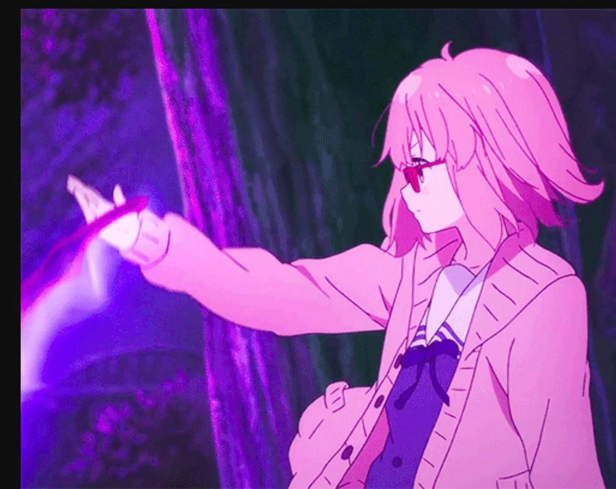 Vaaleanpunainen anime-estetiikka tyttö Taustakuvat