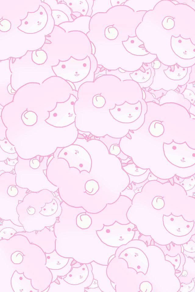 Vaaleanpunainen kawaii-lammas saumaton kuvio Taustakuvat