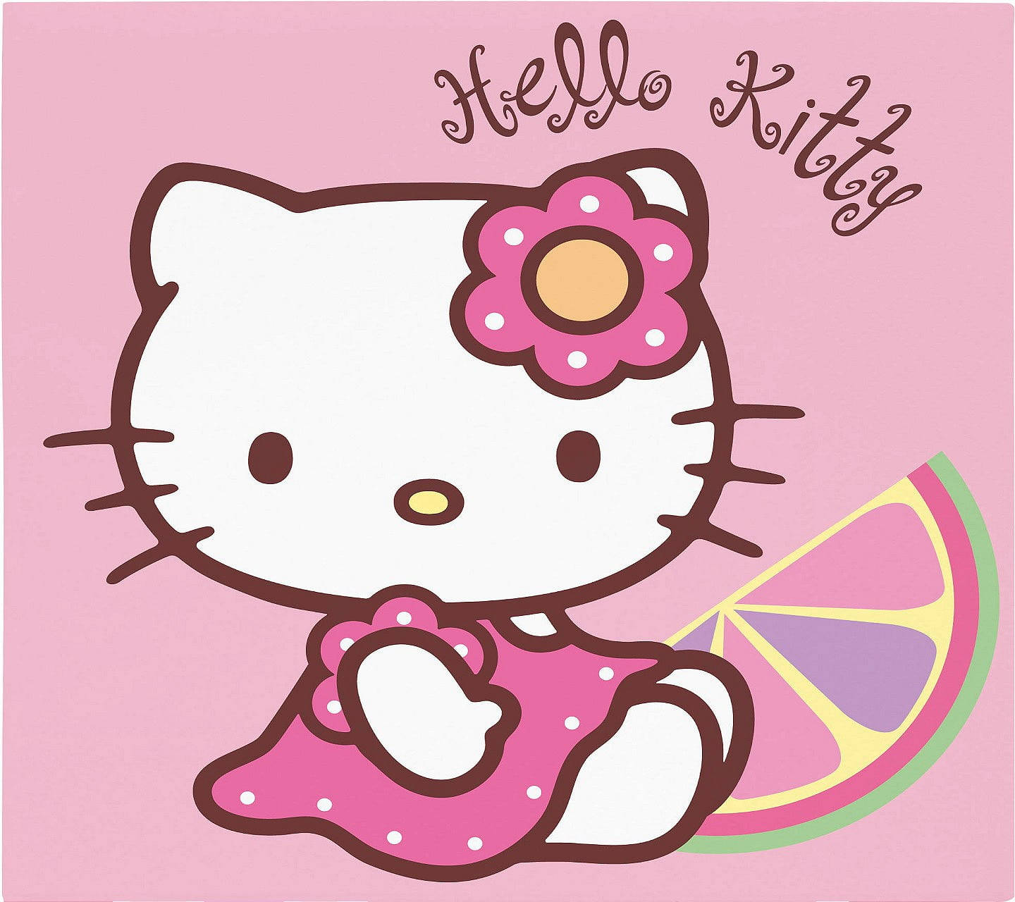 Vaaleanpunainen Hello Kitty appelsiiniviipaleen kanssa Taustakuvat